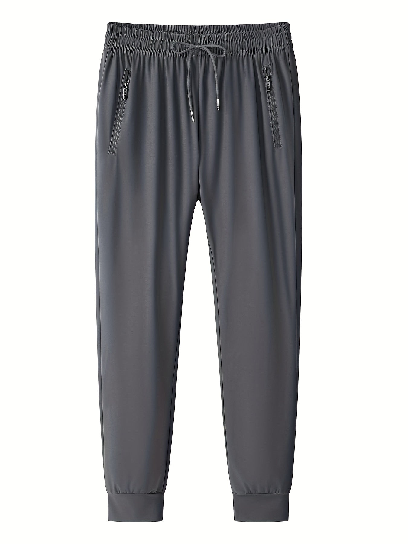 gbolsos Classic Design Lightweight Breathable Joggers, Men's Casual Loose Fit High Stretch Waist Drawstring Pants For Spring Summer