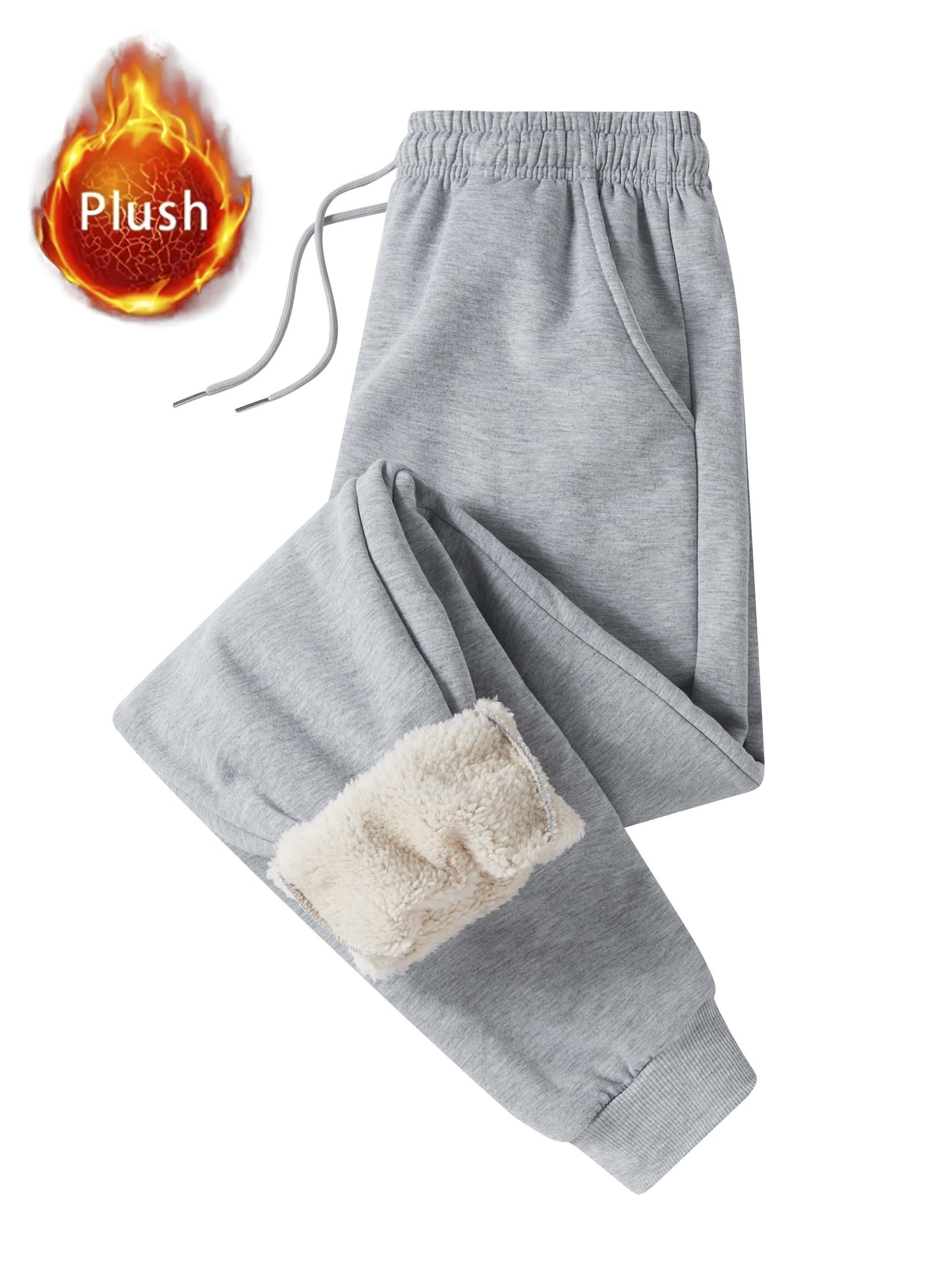 gbolsos Men's Winter Warm Fleece Lined Pants Outdoor Sports Camping Straight Pants Hiking Pants Thicken Thermal Trousers