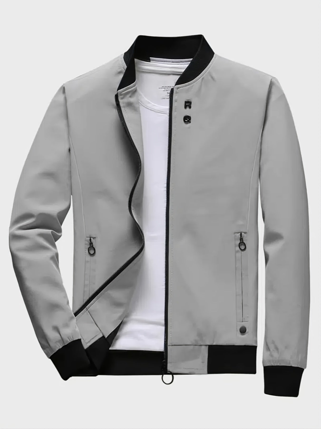 gbolsos Men's Fashion Baseball Collar Zipper Slim Varsity Jackets