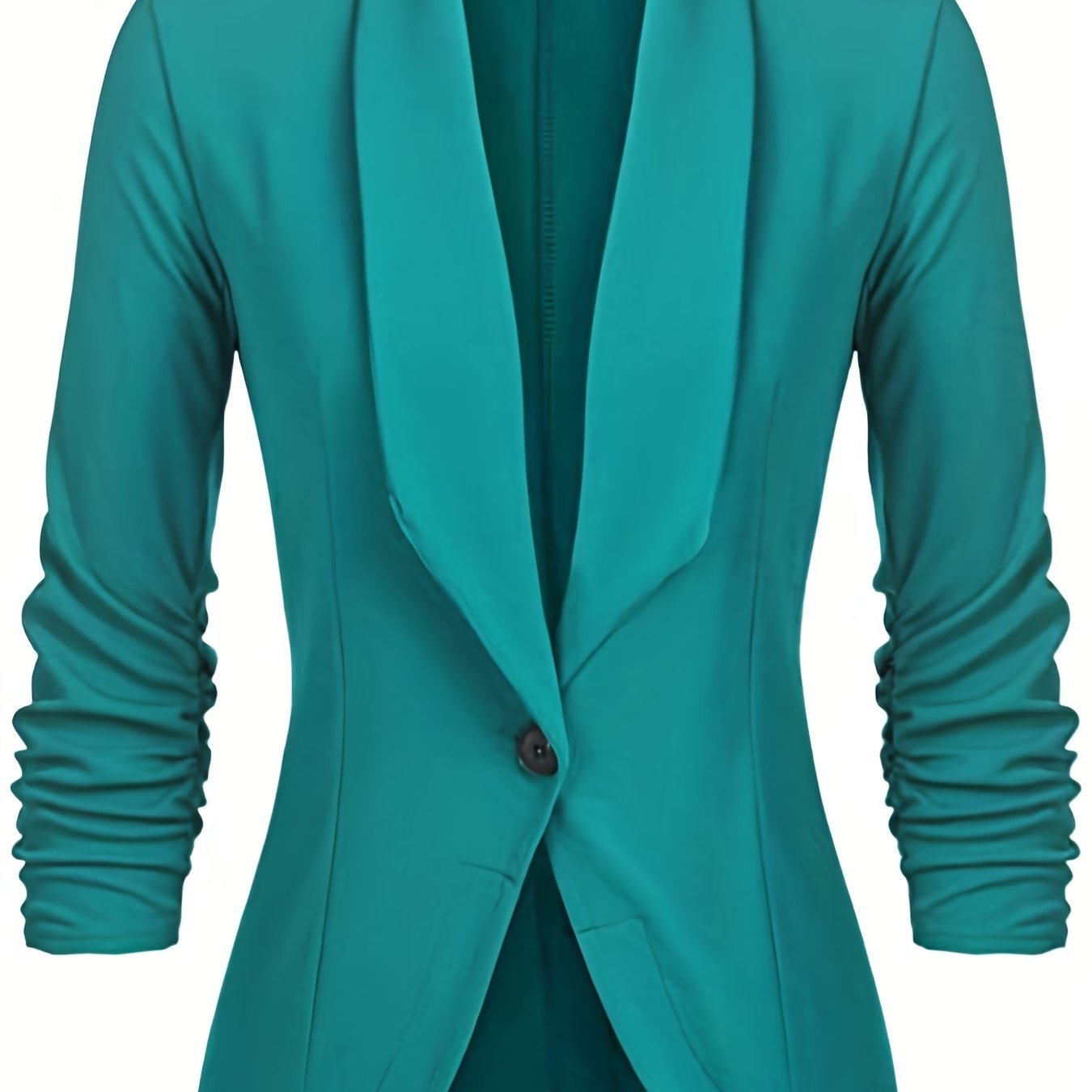 Solid Lapel Long Sleeve Blazer Jacket, Casual Commuter Office Lightweight Outerwear, Women's Clothing