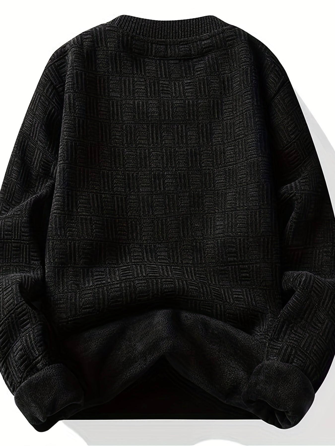 gbolsos All Match Knitted Sweater, Men's Casual Warm Slightly Stretch Crew Neck Pullover Sweater For Men Fall Winter