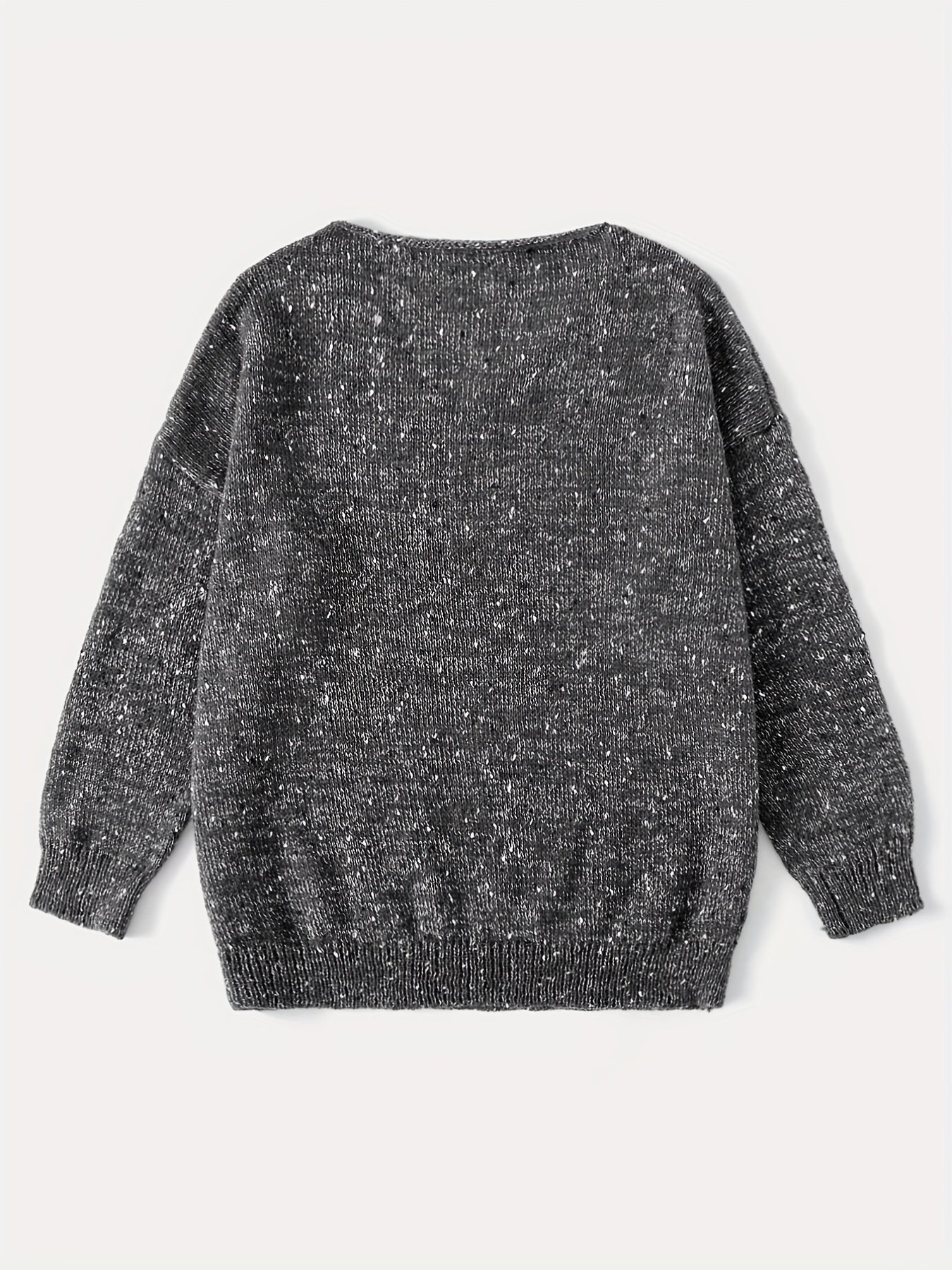 gbolsos Long Sleeve Drop Shoulder Sweater, Loose Casual Sweater, Women's Clothing