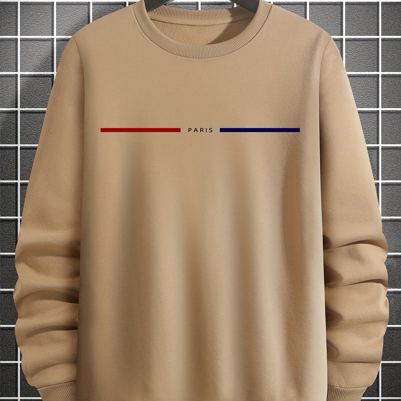 gbolsos Men's Creative Graphic Print Crew Neck Pullover Sweatshirt