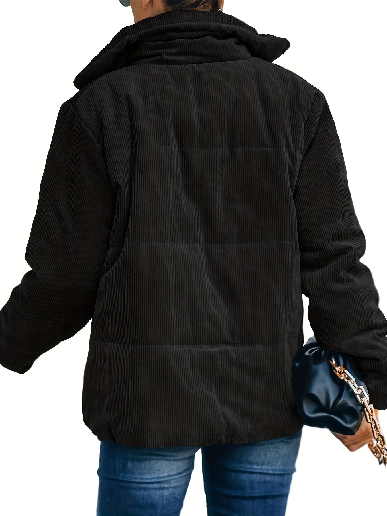 gbolsos Zip Up Solid Warm Coat, Casual Simple Long Sleeve Winter Outerwear, Women's Clothing