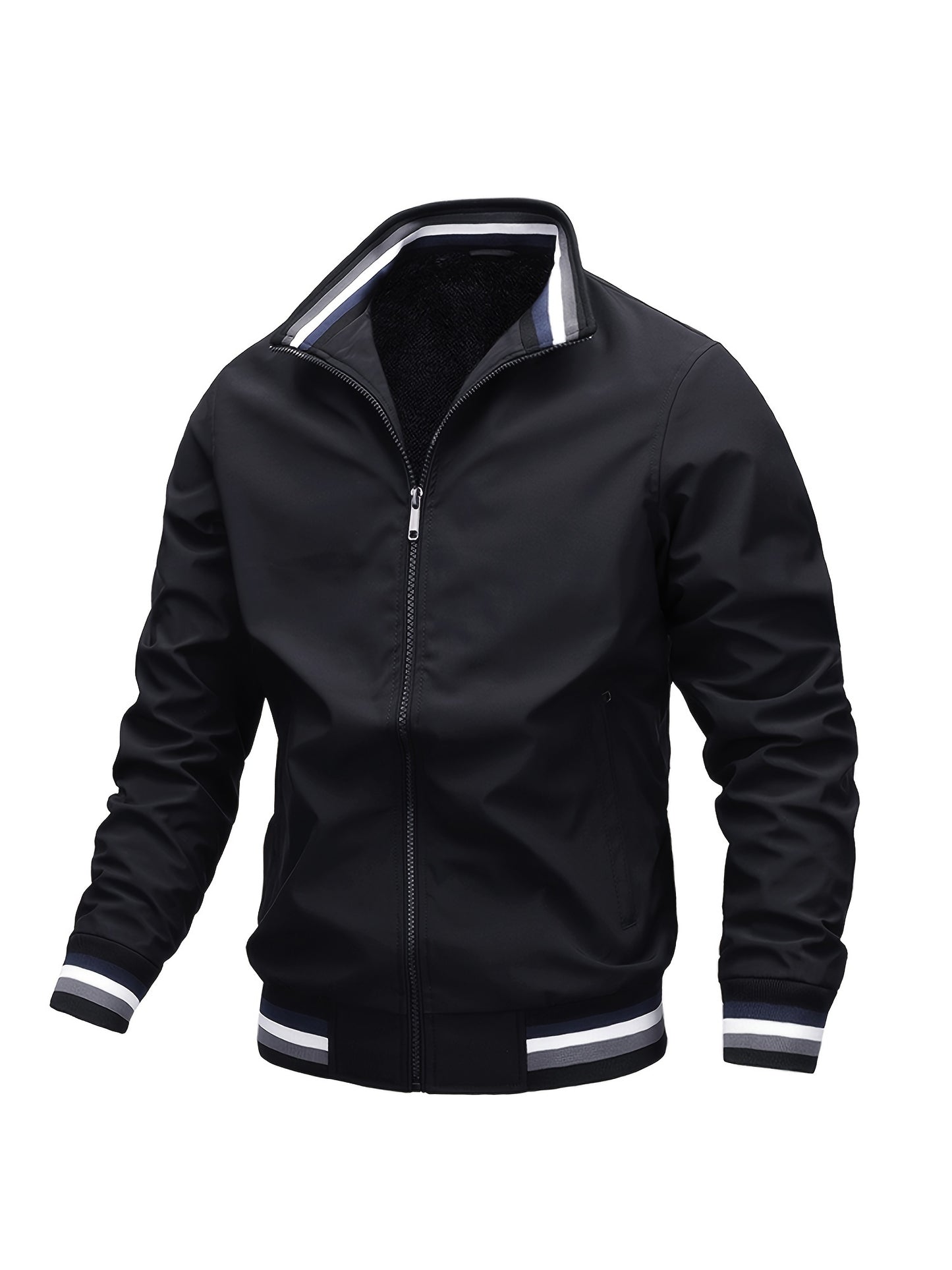 gbolsos Men's Casual Long Sleeves Stand Collar Zipper Sports Jackets