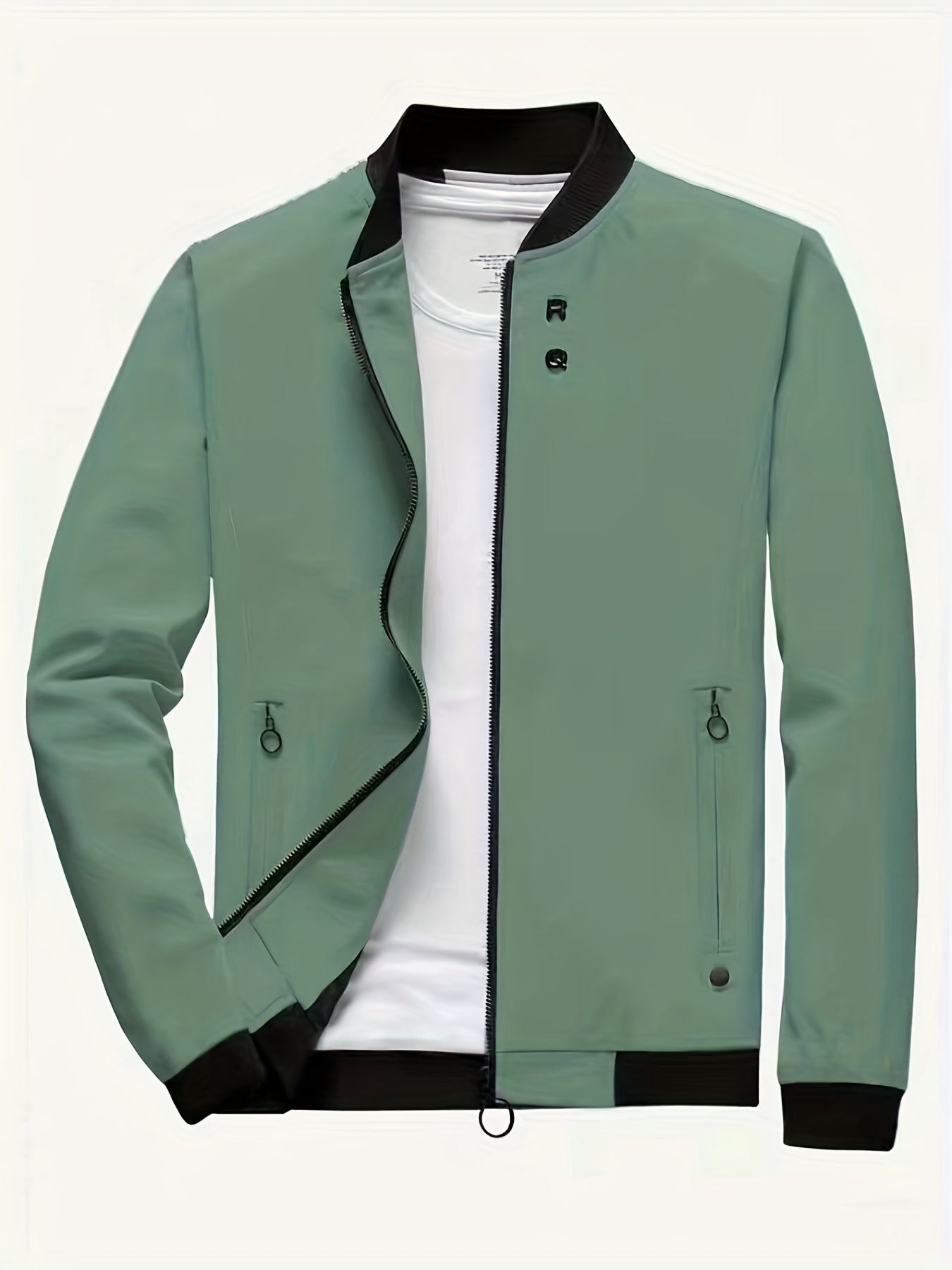 gbolsos Classic Design Windbreaker Jacket, Men's Casual Stand Collar Zip Up Jacket Coat For Spring Fall Outdoor Hiking Camping Cycling