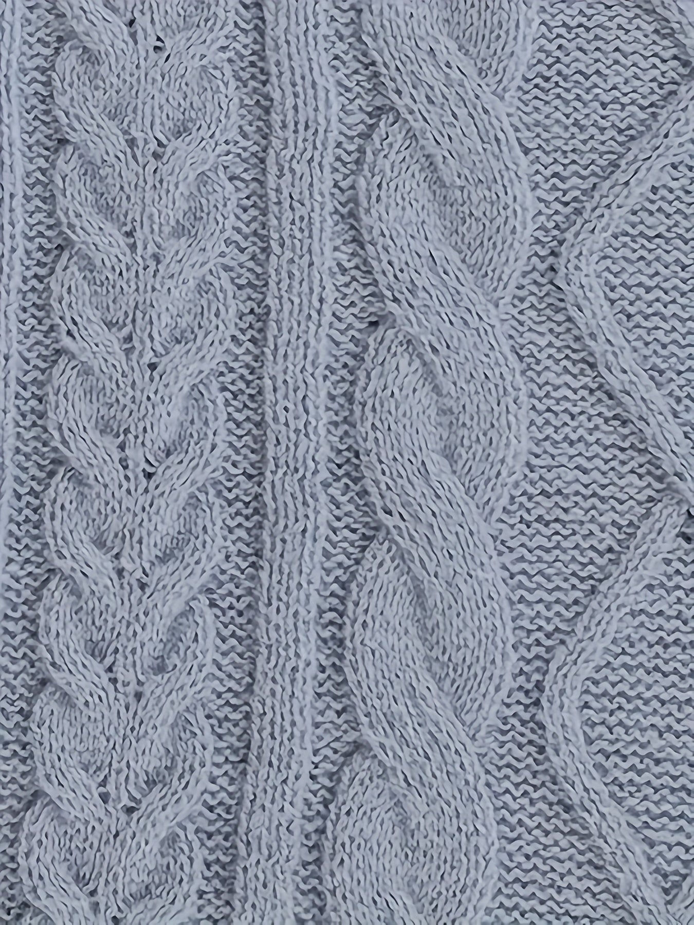 Solid Turtle Neck Cable Knit Sweater, Casual Split Side Sweater, Women's Clothing