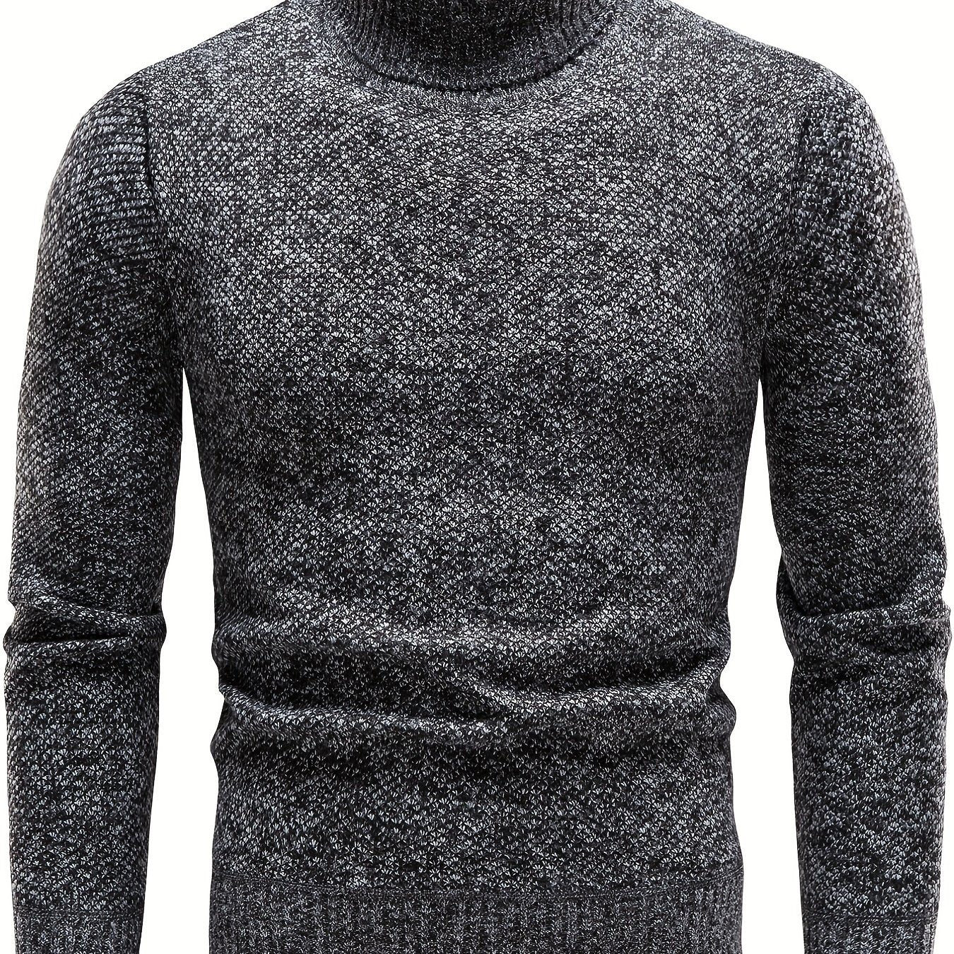 gbolsos Men's Casual Sweater, Knit Slim Fit Pullover Turtleneck Sweater For Fall & Winter