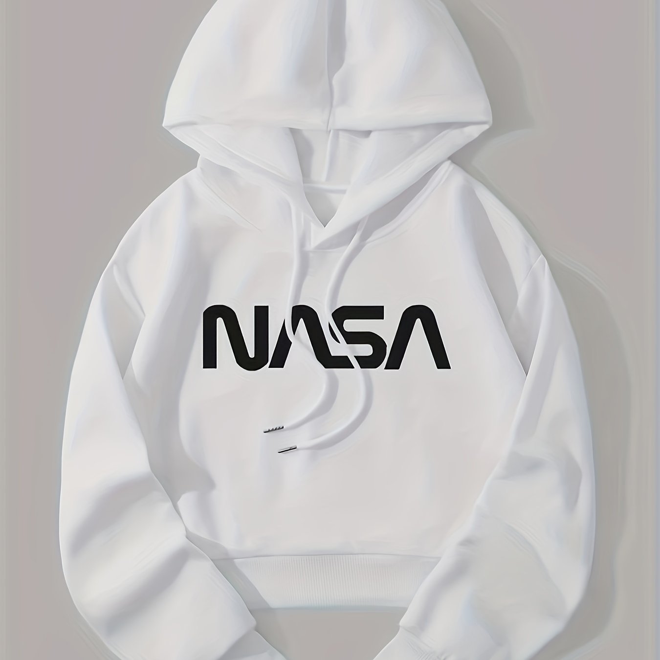 gbolsosLetter Graphic Drop Shoulder Drawstring Crop Hoodie, Casual Sports Long Sleeve Active Sweatshirt, Women's Activewear