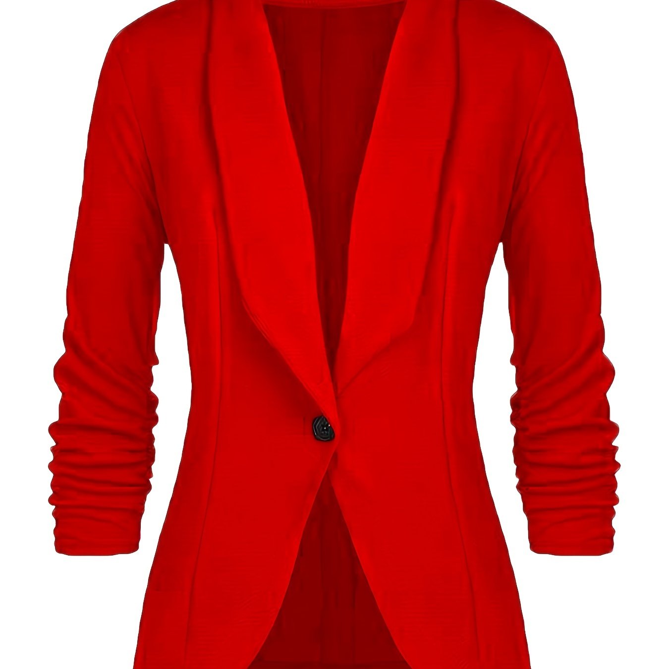Solid Lapel Long Sleeve Blazer Jacket, Casual Commuter Office Lightweight Outerwear, Women's Clothing
