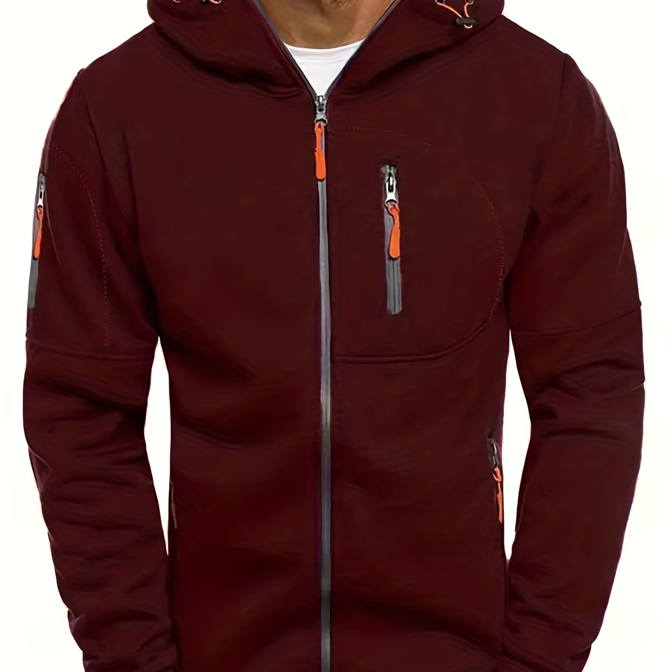 gbolsos Men's Zipper Jacket, Casual Comfy Loose Long Sleeve Hoodie, Men's Clothing