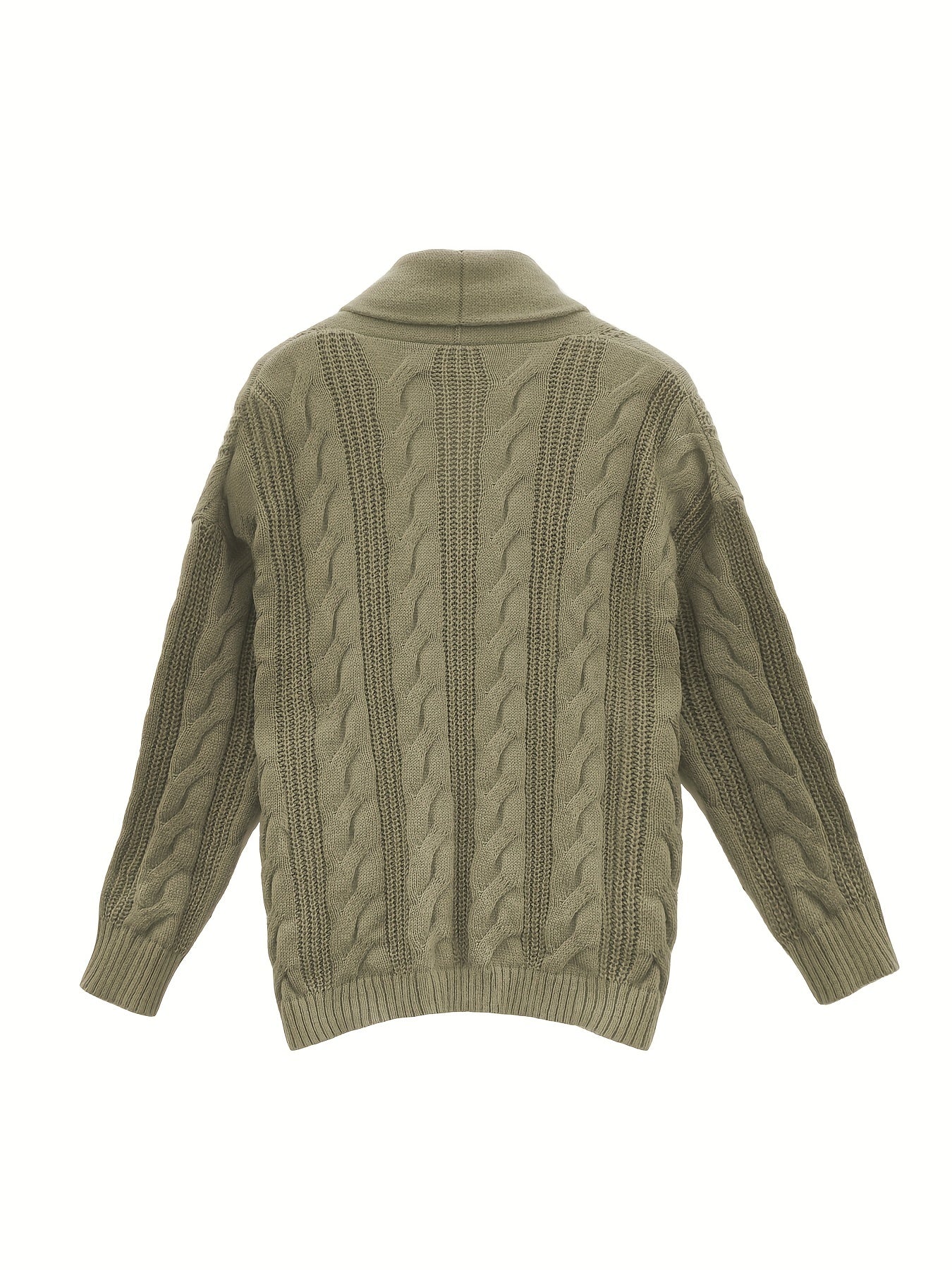 PLUS SIZE Men's Solid Casual Autumn/Winter Loose Top Knit Sweater Pullover Men's Clothing