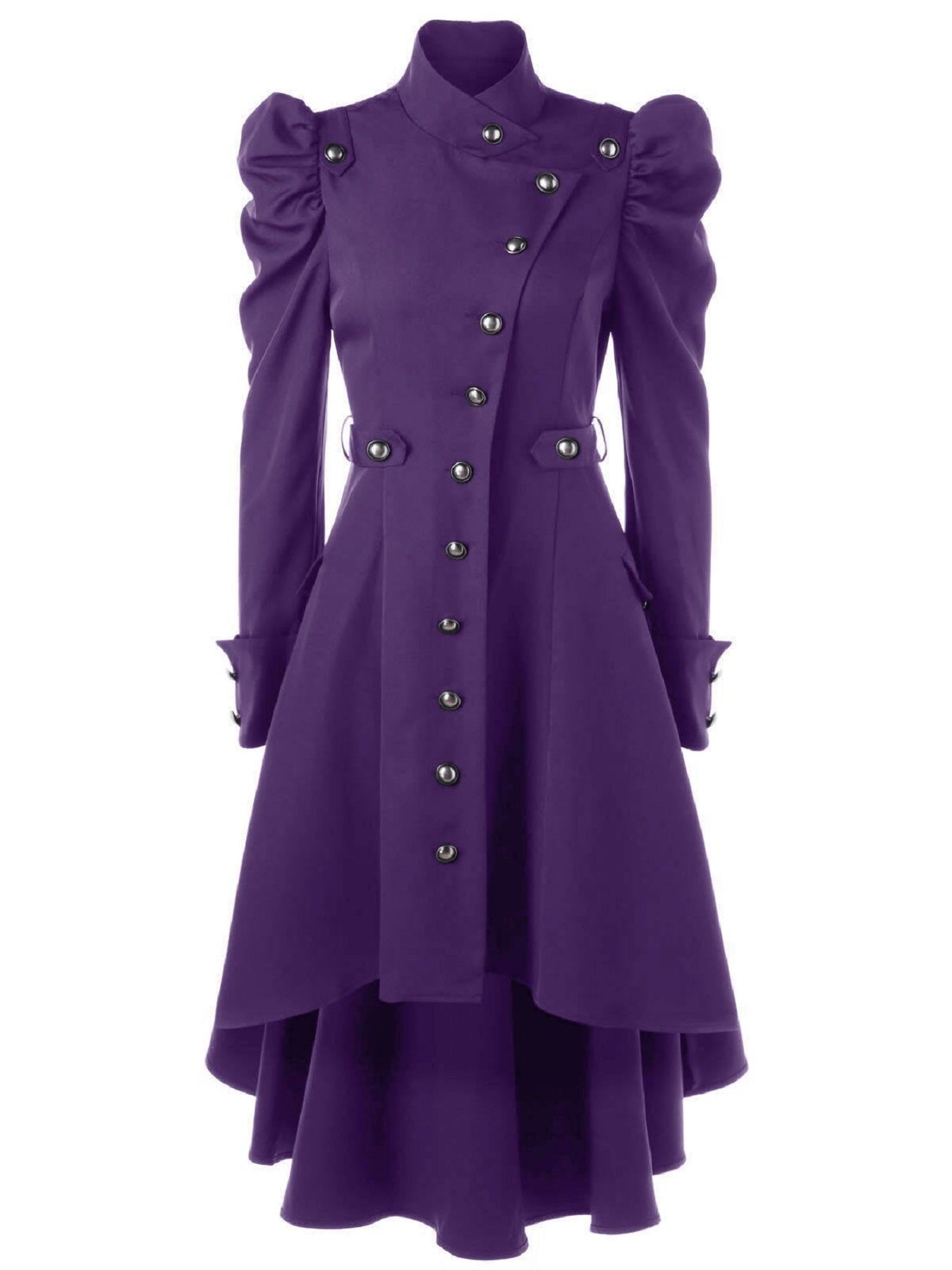 gbolsos Solid Double Breasted Pea Coat, Belted Buckle Spring Mid-Long Lapel Outerwear, Women's Clothing