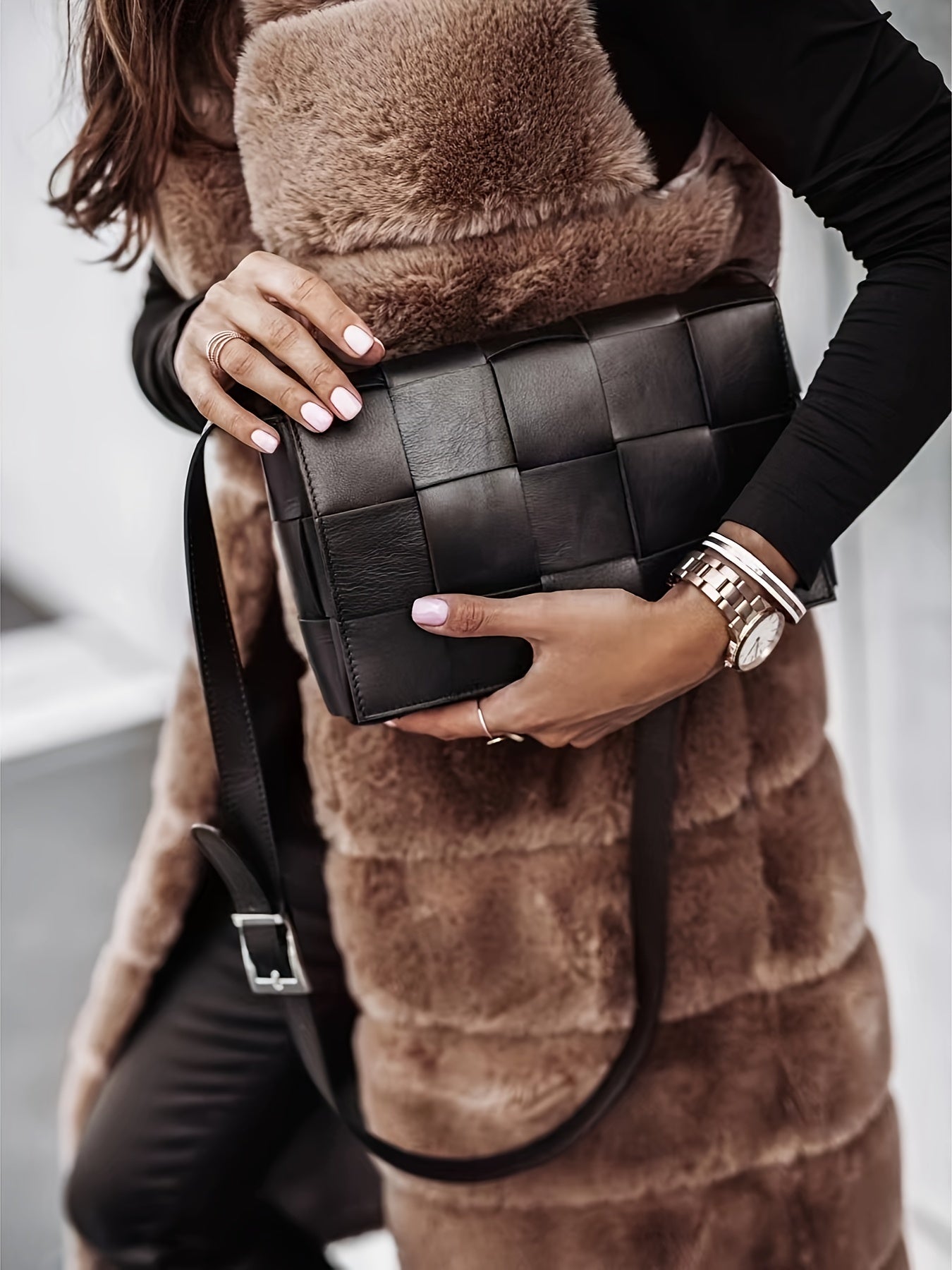 Fuzzy Long Length Warm Vest, Casual Open Front Sleeveless Winter Vest, Women's Clothing