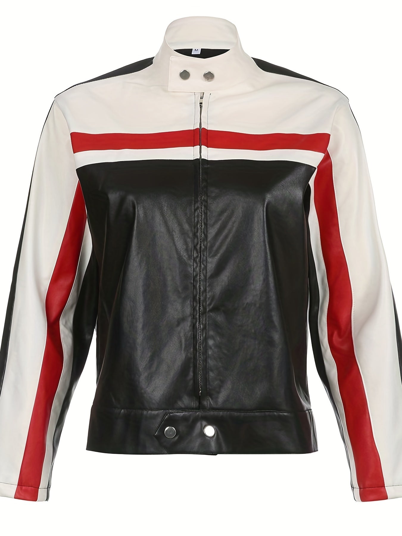gbolsos Color Block Zip Up Jacket, Streetwear Long Sleeve Outerwear, Women's Clothing