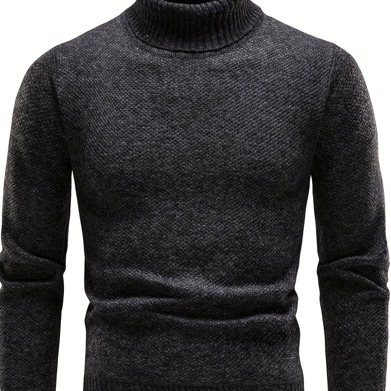 gbolsos Men's Casual Sweater, Knit Slim Fit Pullover Turtleneck Sweater For Fall & Winter