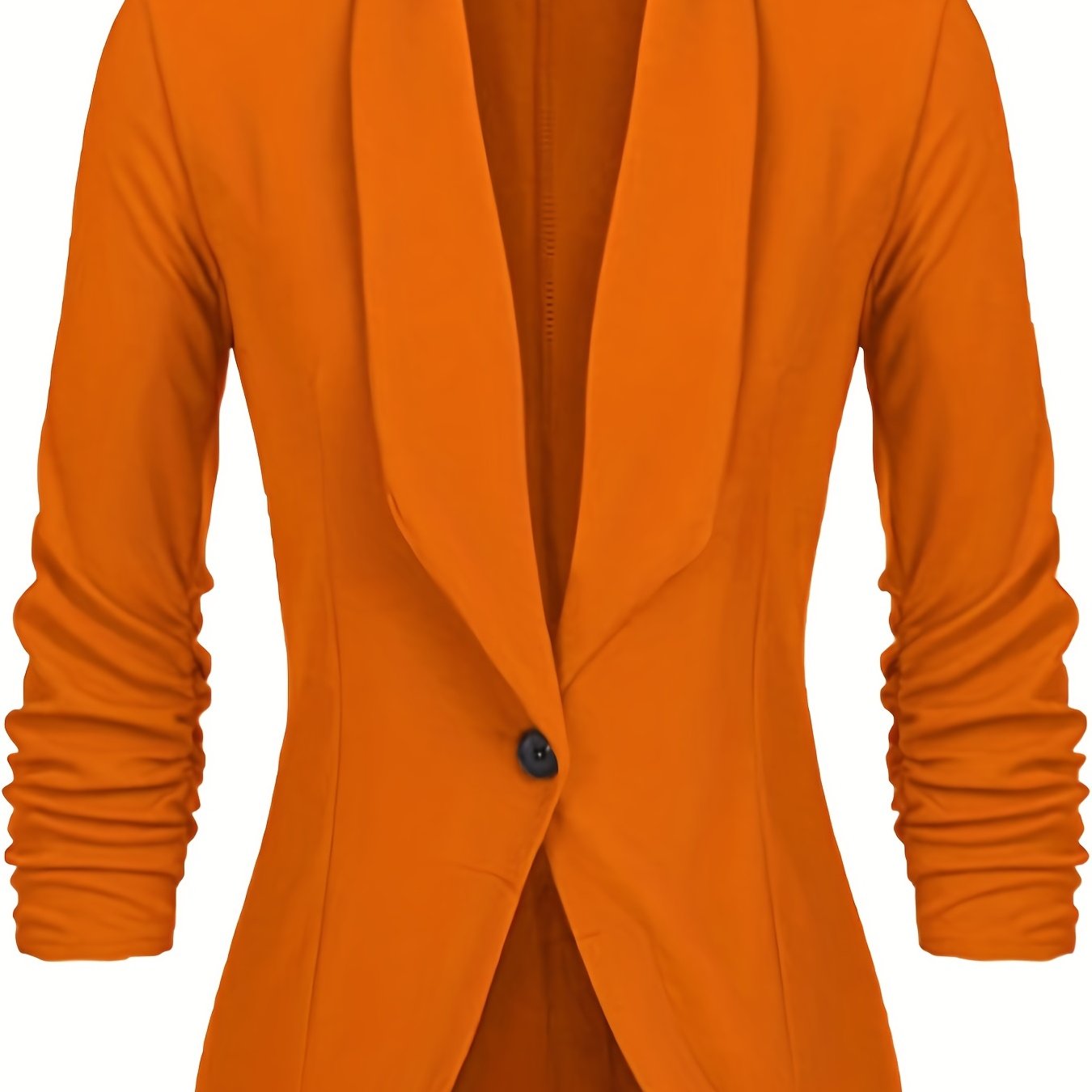 Solid Lapel Long Sleeve Blazer Jacket, Casual Commuter Office Lightweight Outerwear, Women's Clothing