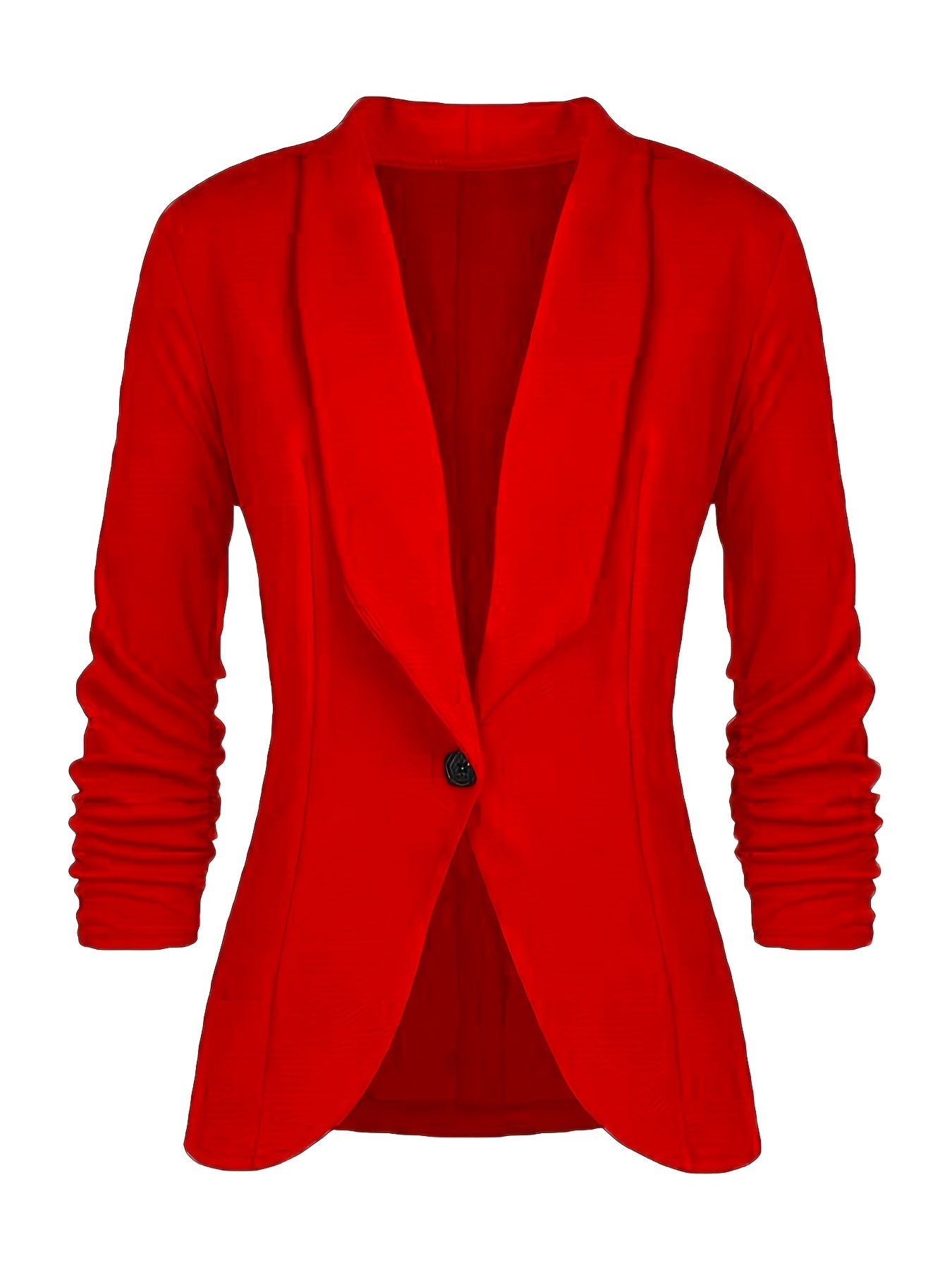 Solid Lapel Long Sleeve Blazer Jacket, Casual Commuter Office Lightweight Outerwear, Women's Clothing