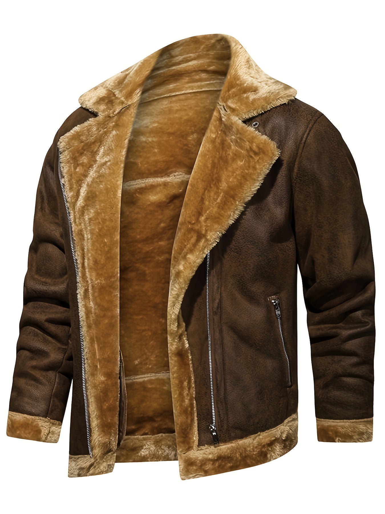 gbolsos Men's Pu Jacket, Chic Faux Leather Jacket For Fall Winter