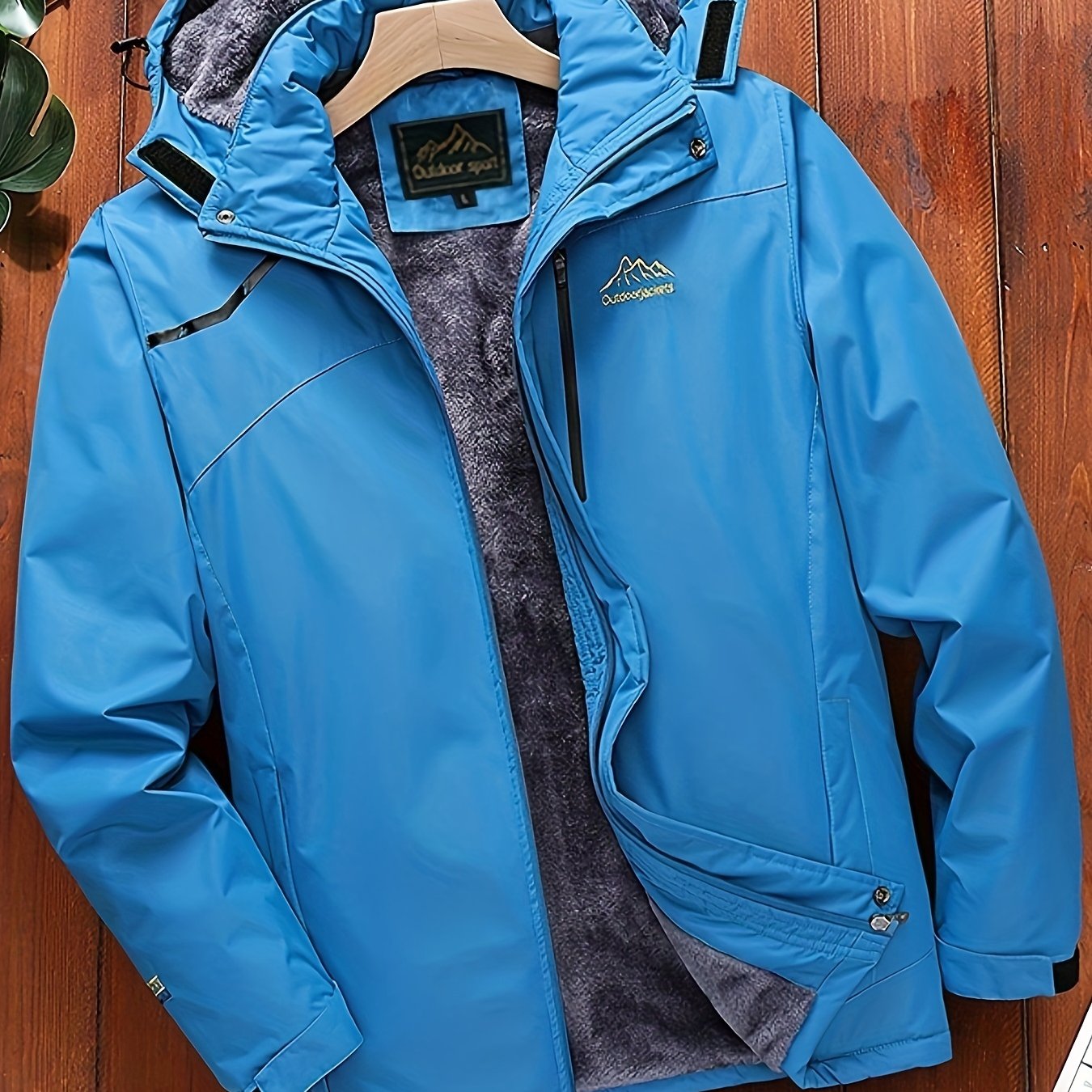 gbolsos Men's Fleece Zip Up Hooded Jacket, Casual Sports Trench Coat