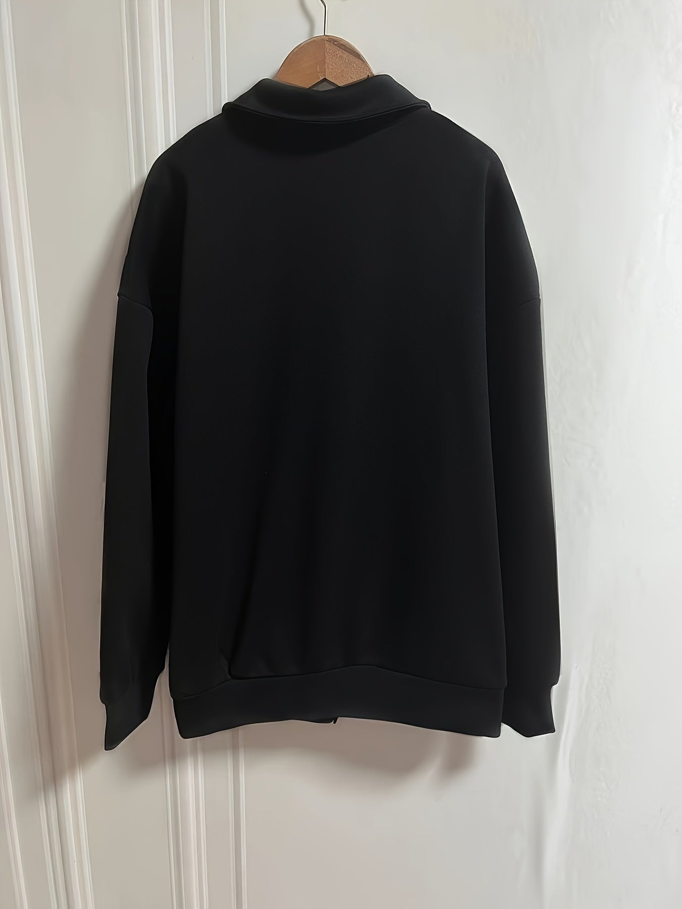 Letter Print Color Block Sweatshirt, Y2K Pullover Half Zip Up Long Sleeve Lapel Sweatshirt For Fall & Winter, Women's Clothing