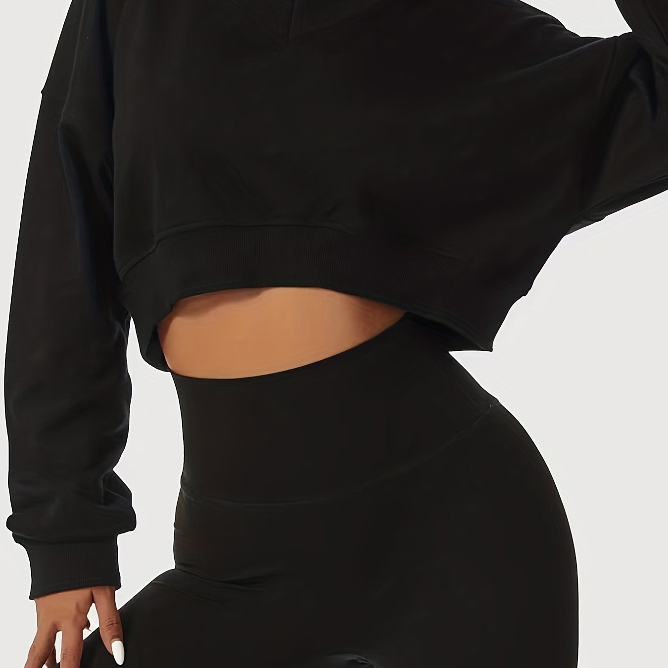 gbolsos Minimalist Fashion Loose Casual Sports Sweatshirt,Slimming Long Sleeve Running Fitness Top,Women's Hoodie