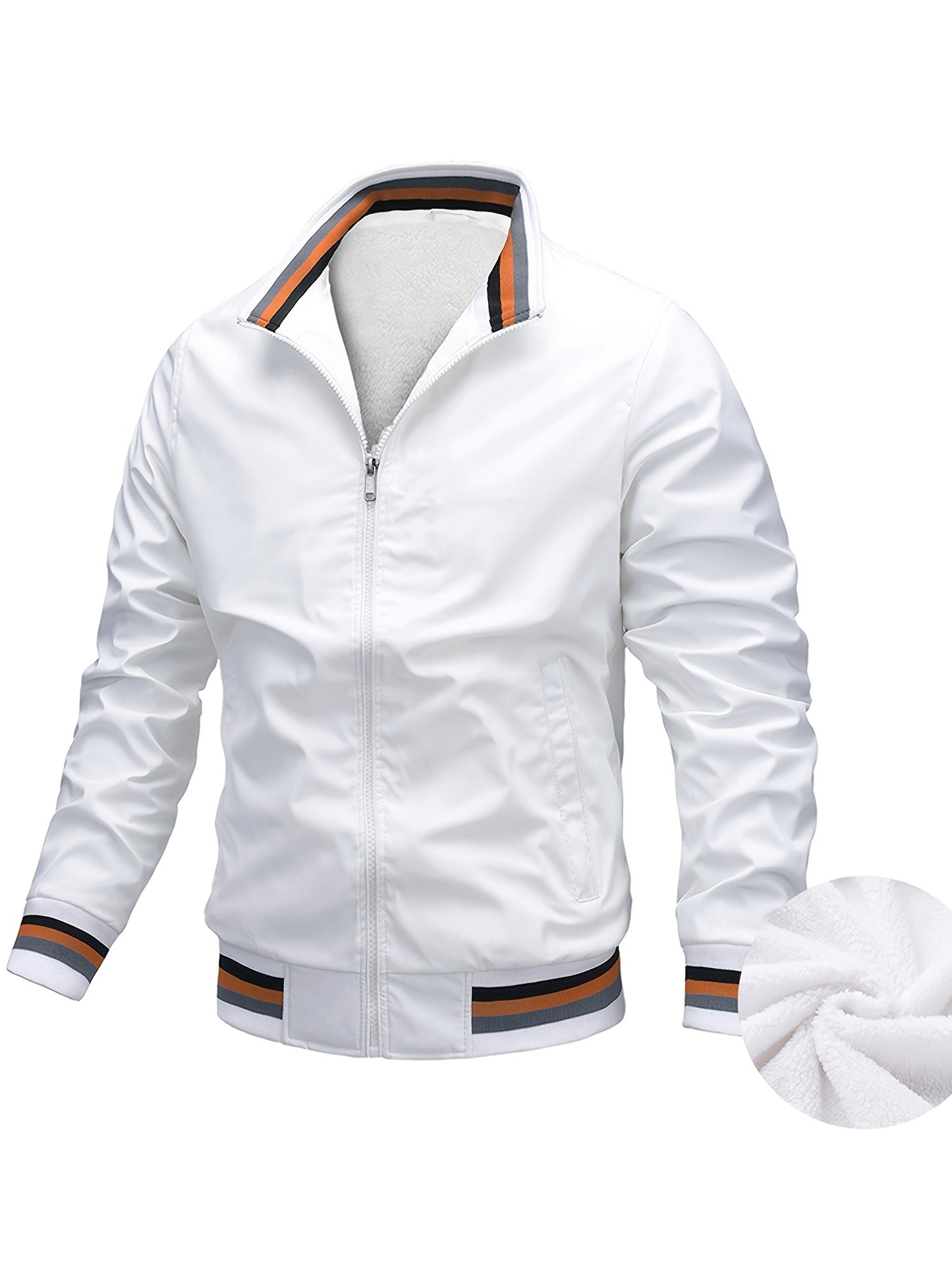 gbolsos Men's Casual Long Sleeves Stand Collar Zipper Sports Jackets