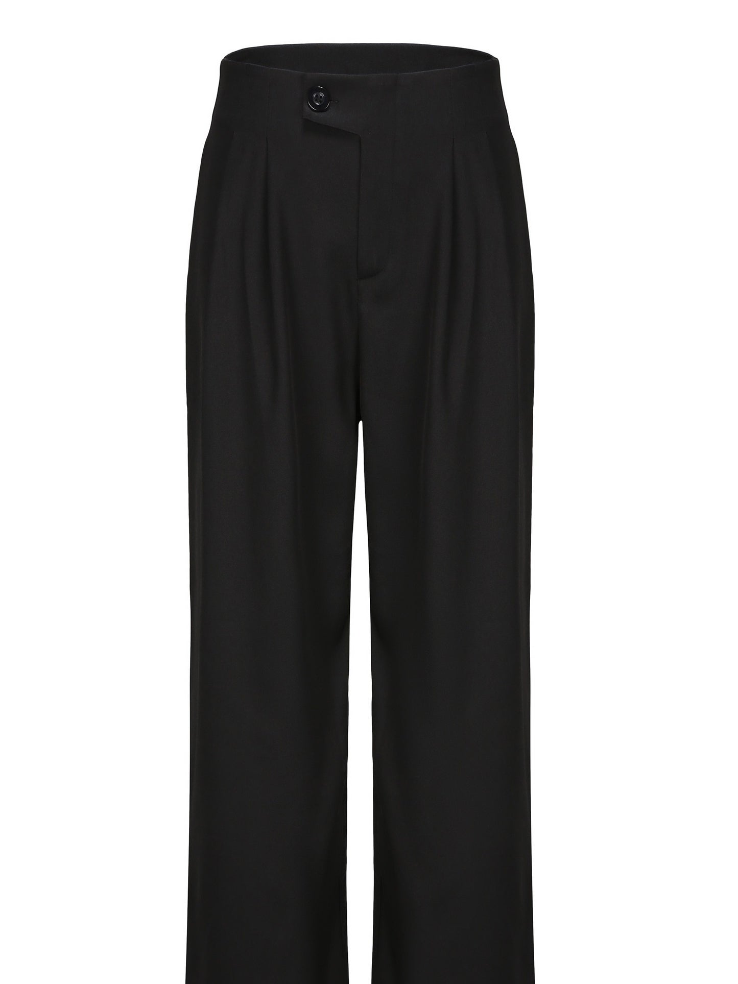 gbolsos Solid High Waist Pants, Casual Wide Leg Button Pants, Women's Clothing