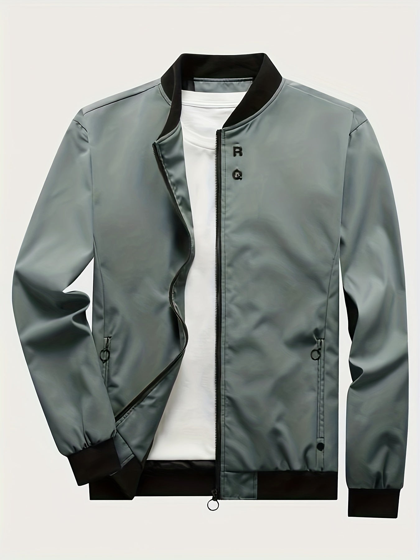 gbolsos Men's Fashion Baseball Collar Zipper Slim Varsity Jackets