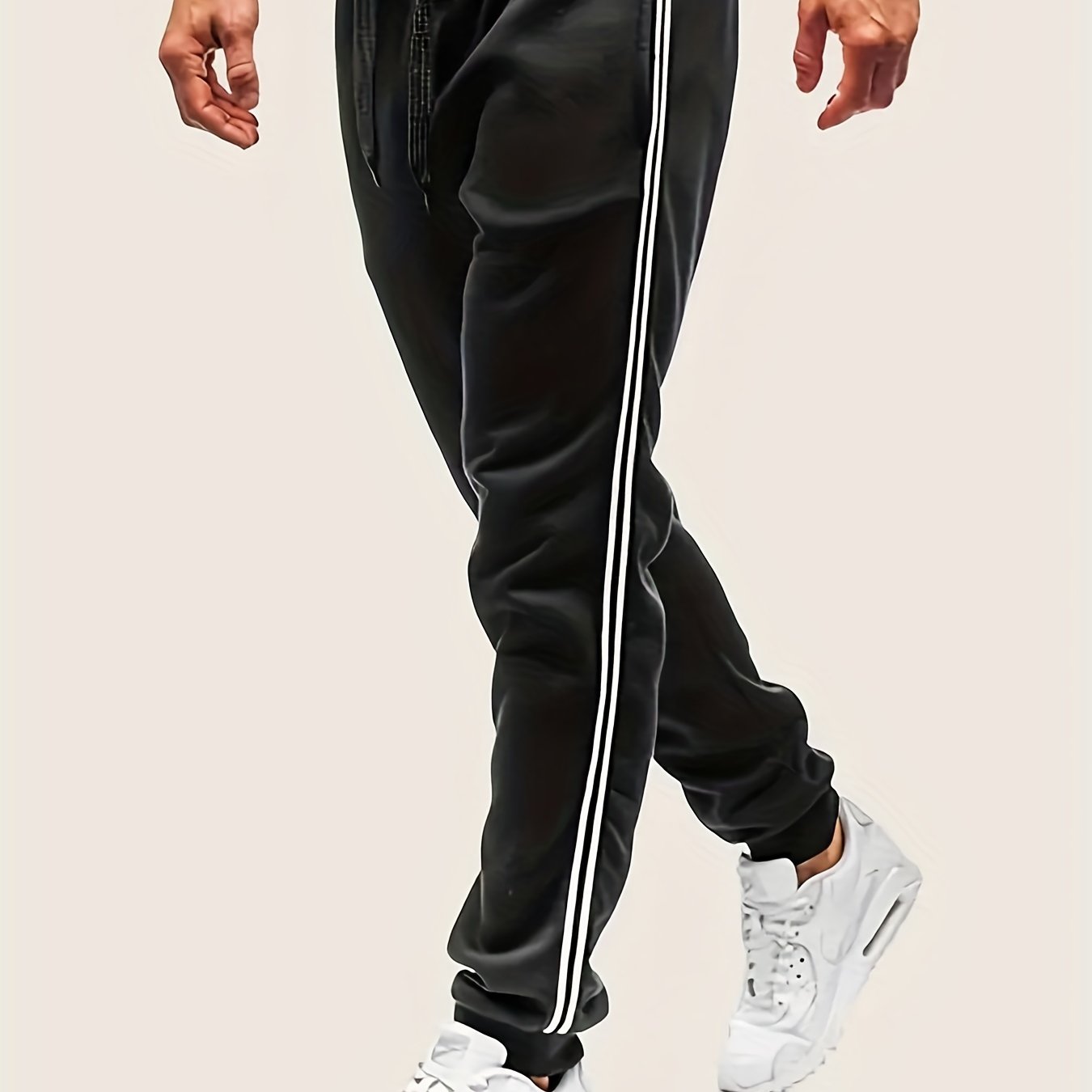 gbolsos Zipper Pocket Joggers, Men's Casual Loose Fit Slightly Stretch Waist Drawstring Pants For The Four Seasons Fitness Cycling