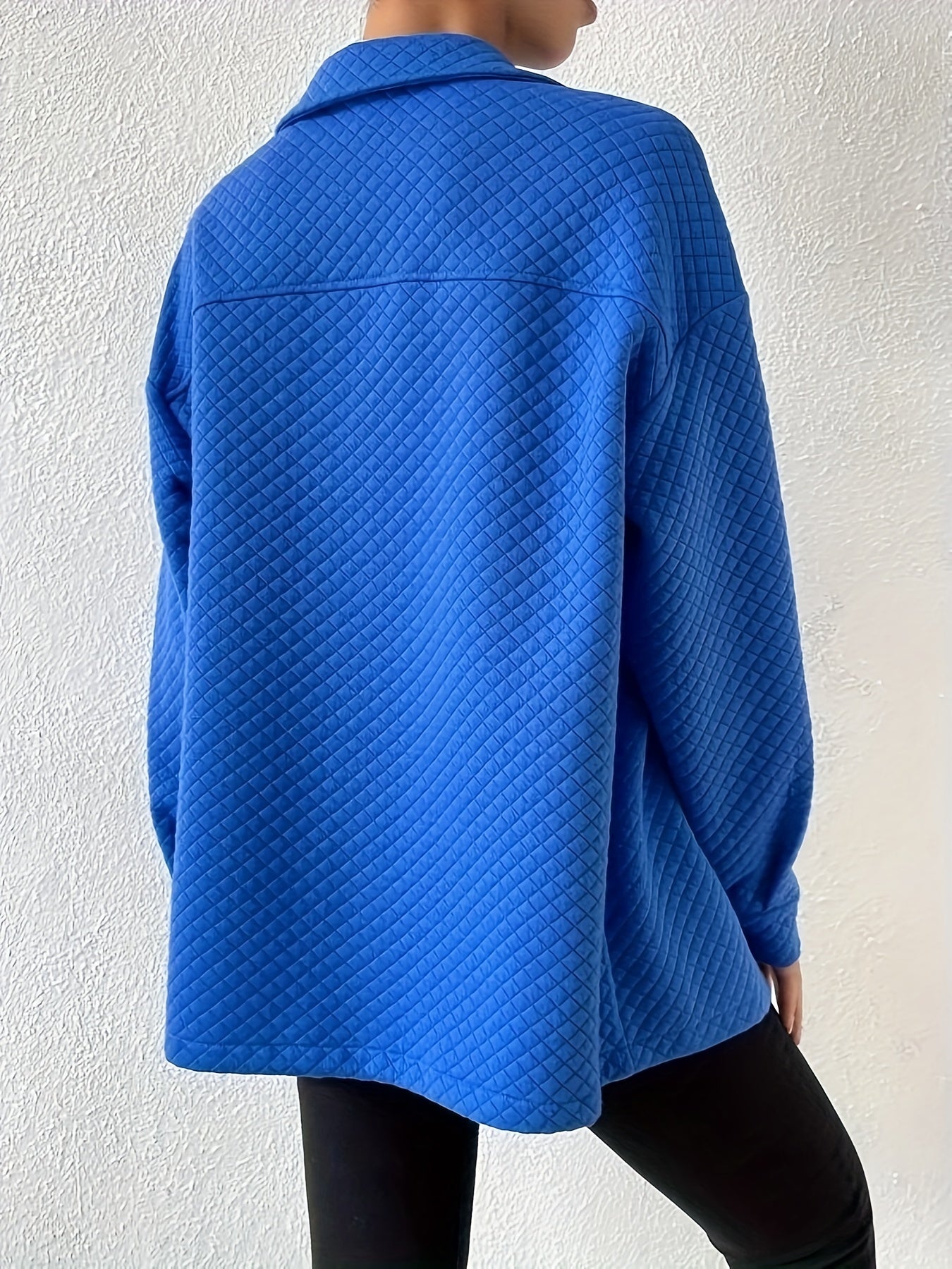 gbolsos Button Front Simple Jacket, Casual Long Sleeve Solid Outerwear, Women's Clothing