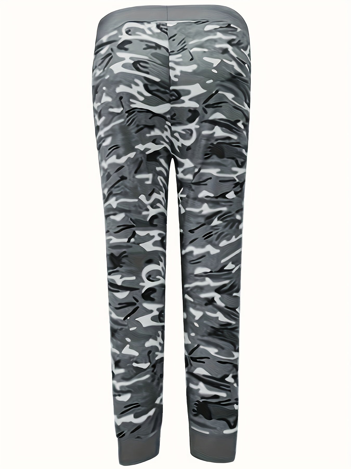 gbolsosCamo Print Drawstring Leggings, Casual Slim Summer Random Printing Leggings, Women's Clothing