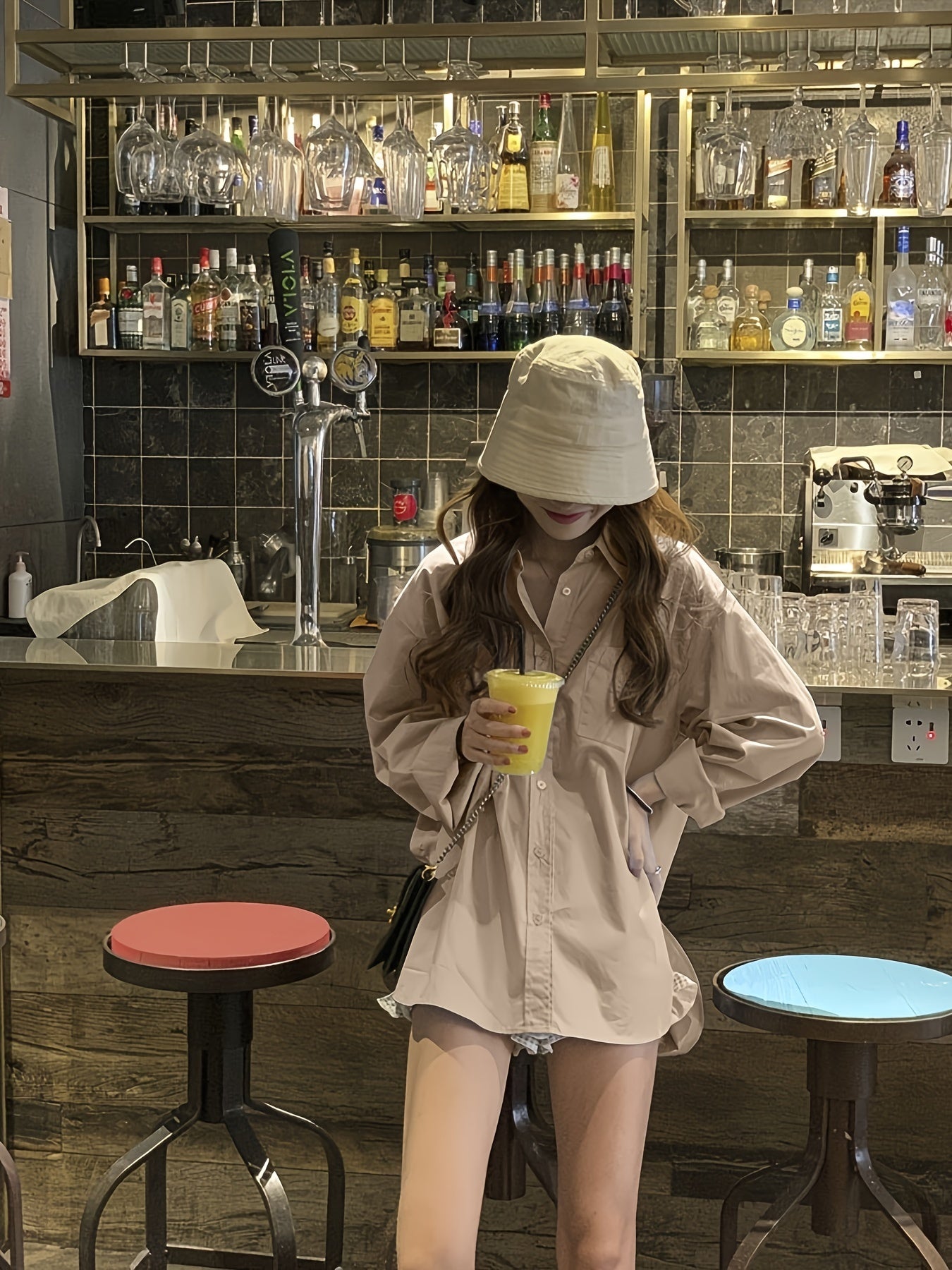Loose Basic Solid Blouse, Stylish Lapel Long Sleeve Blouse, Casual Blouse For Spring & Fall, Women's Clothing