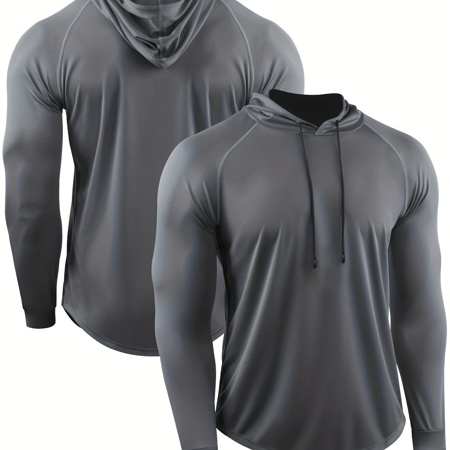 gbolsos Autumn And Winter Muscle Training Fitness Clothes Basketball T-shirt Men's Loose Casual Sports Hooded Pullover Running Marathon Quick Dry Long Sleeve Shirt