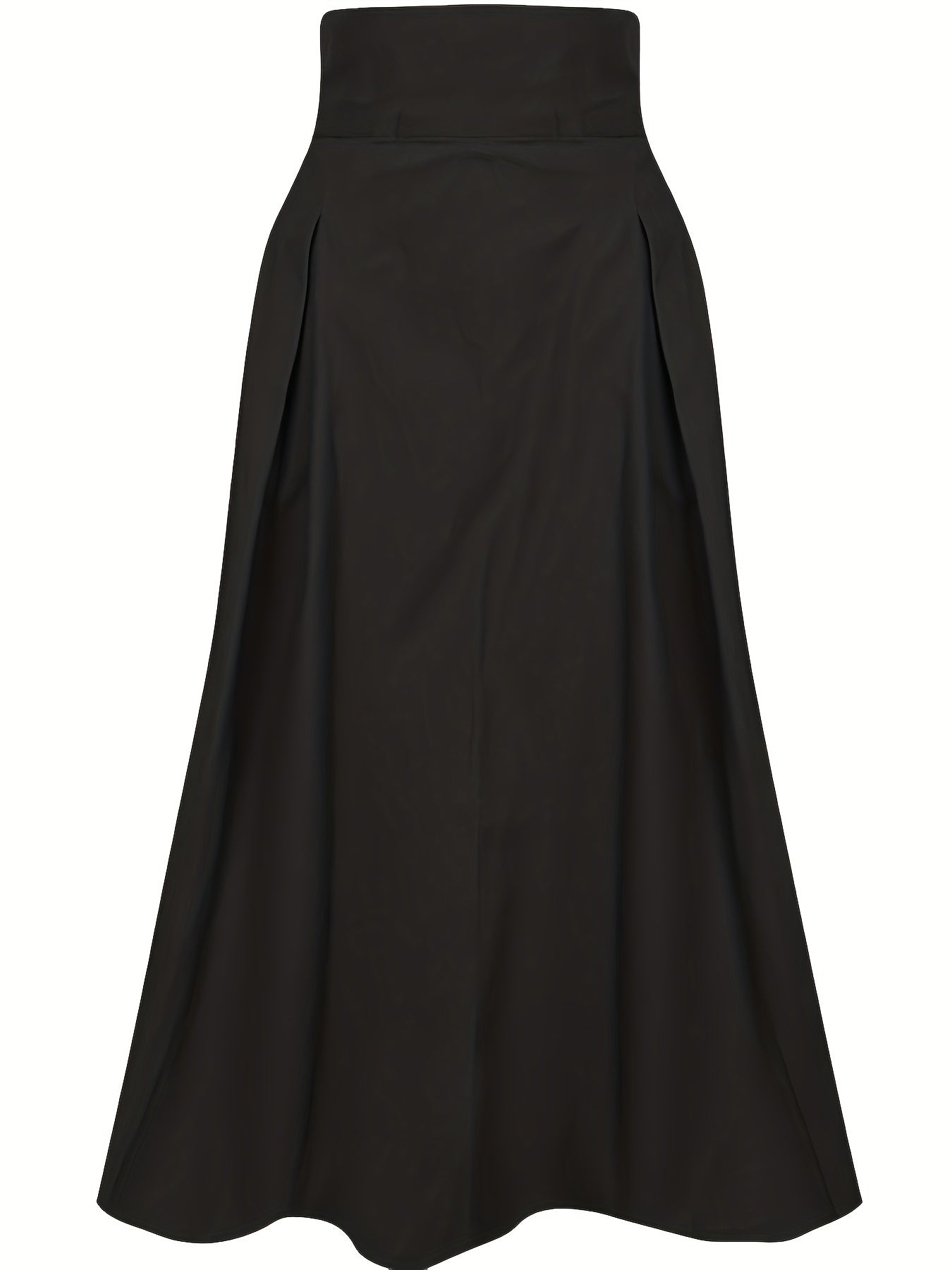 gbolsos Solid Color High Waist Skirt, Casual Bow Front Skirt For Spring & Fall, Women's Clothing