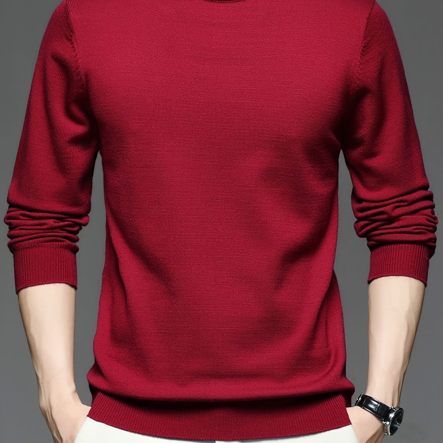 gbolsos Men's Round Neck Pullover Knit Sweater Best Sellers