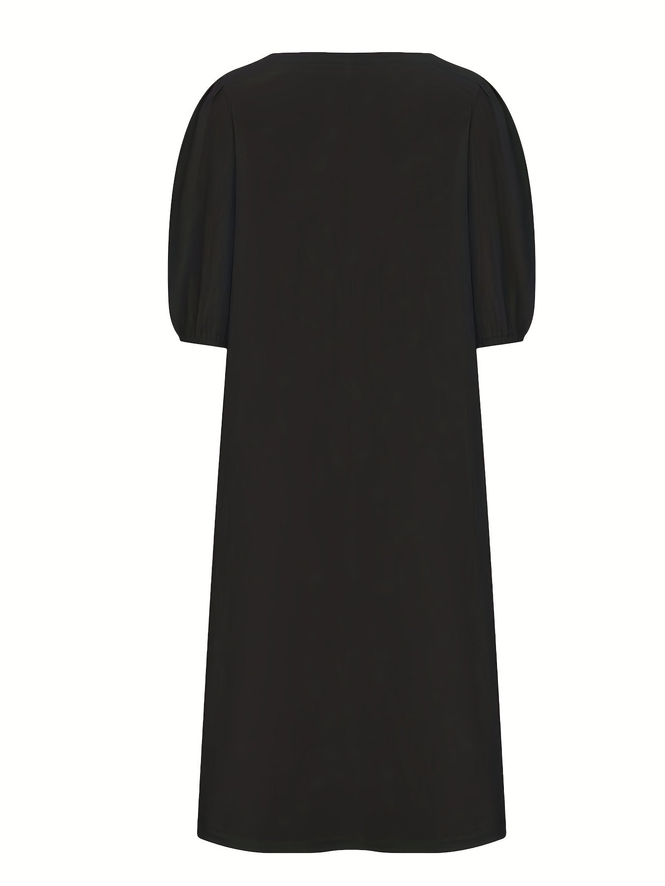 Solid V Neck Dress, Casual Short Sleeve Dress For Spring & Summer, Women's Clothing