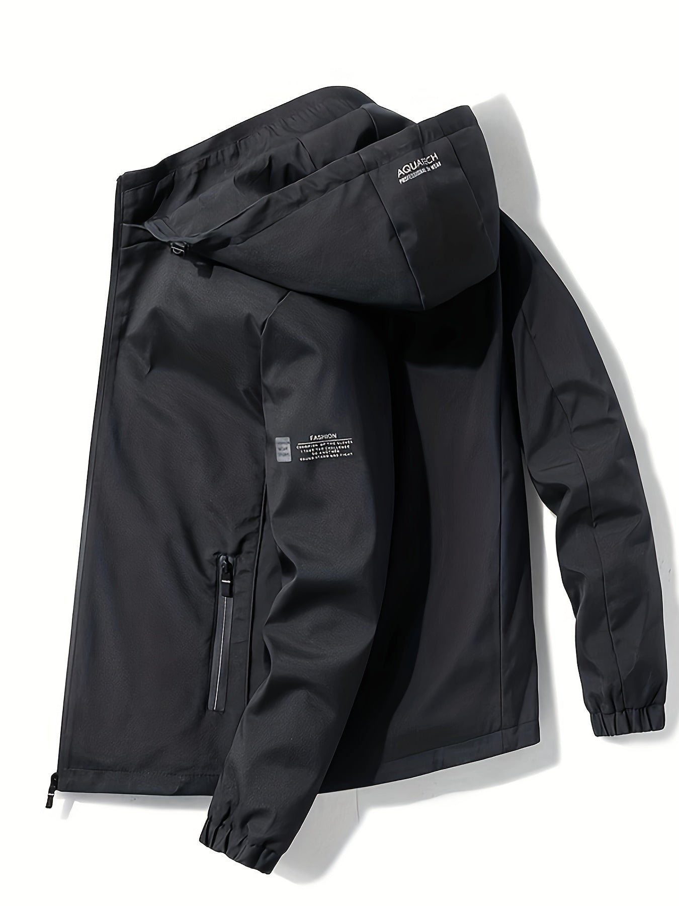 gbolsos Men's Windbreaker Detachable Hooded Jacket, Zipper Pockets Jackets By Activity For Outdoor Activities