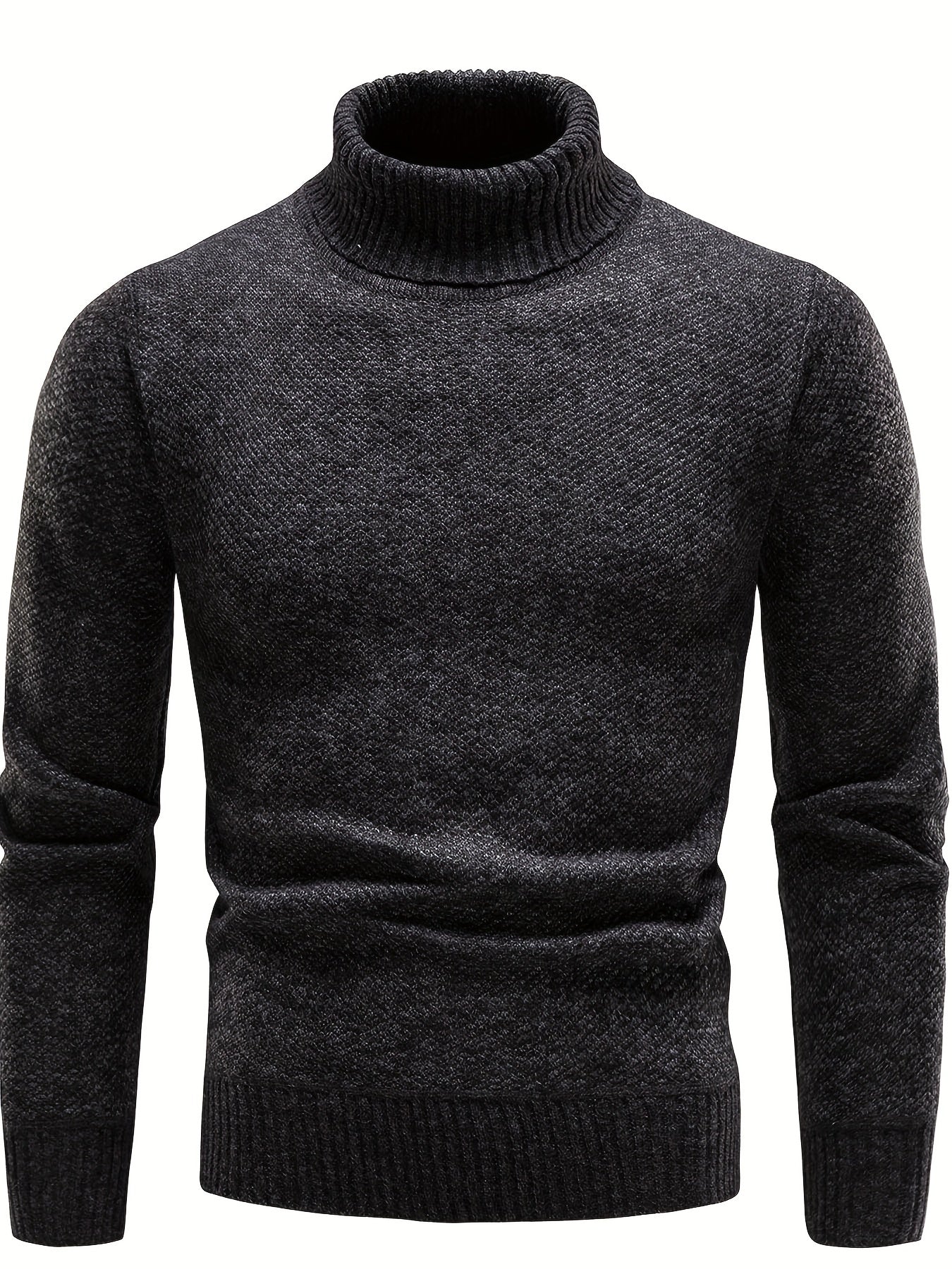 gbolsos Men's Casual Sweater, Knit Slim Fit Pullover Turtleneck Sweater For Fall & Winter