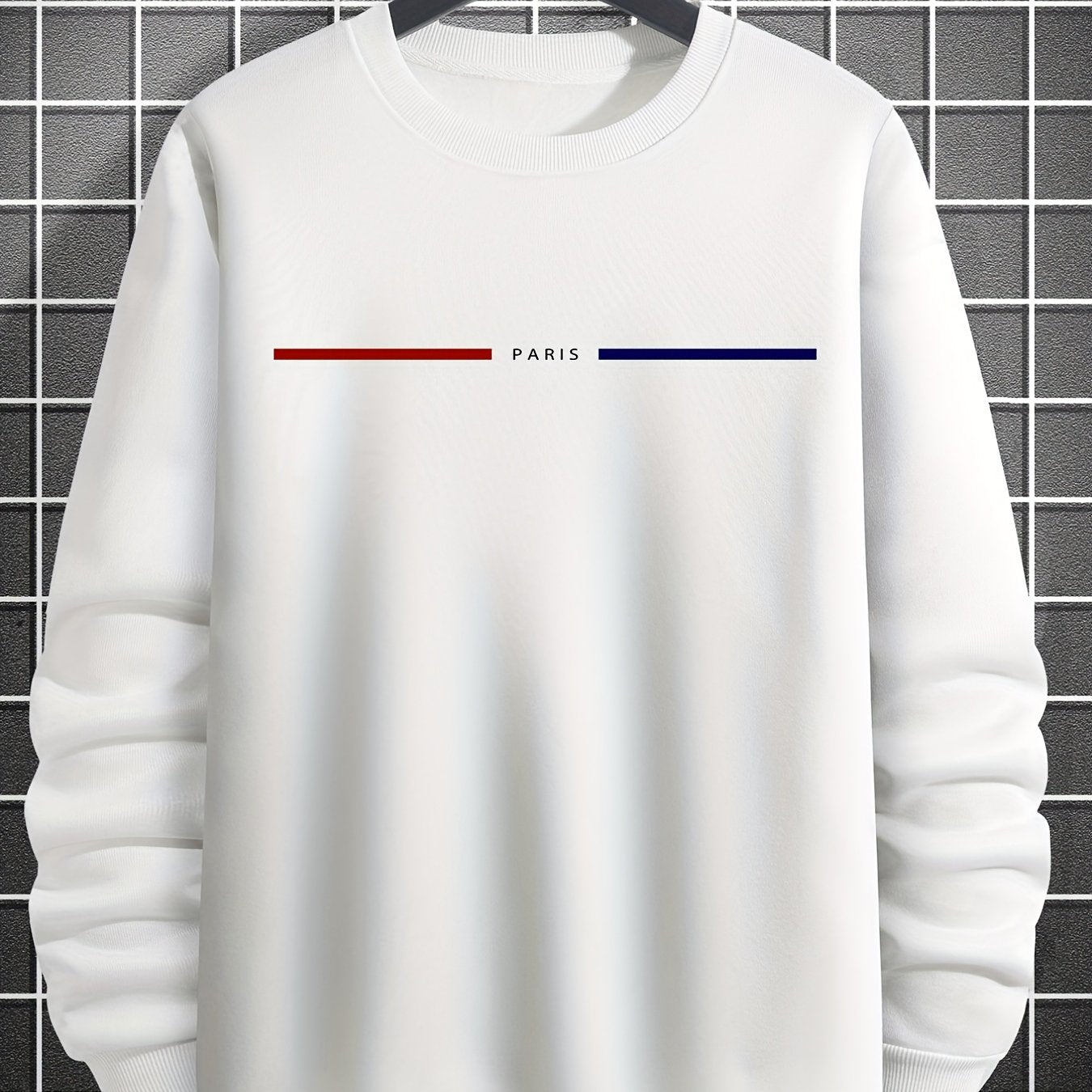 gbolsos Men's Creative Graphic Print Crew Neck Pullover Sweatshirt