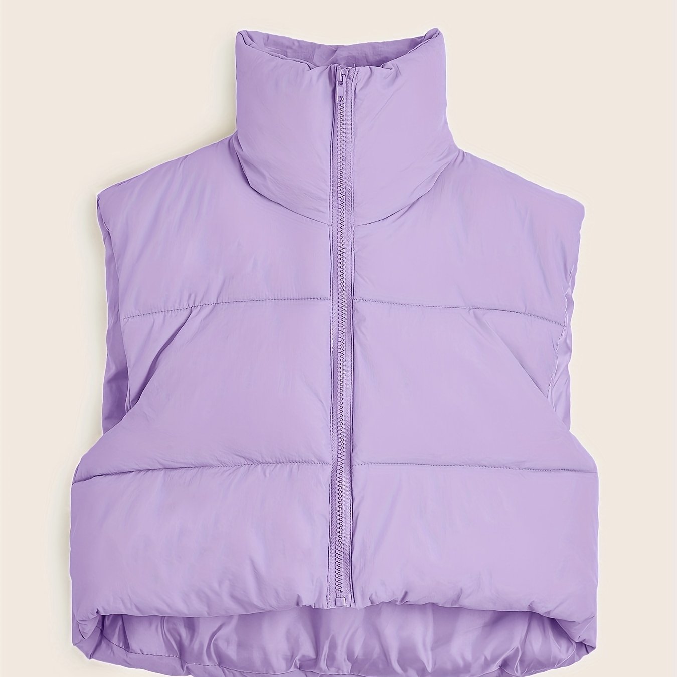 Lightweight Zip Up Vest Coat, Solid Sleeveless Thermal Vest Coat For Fall & Winter, Women's Clothing