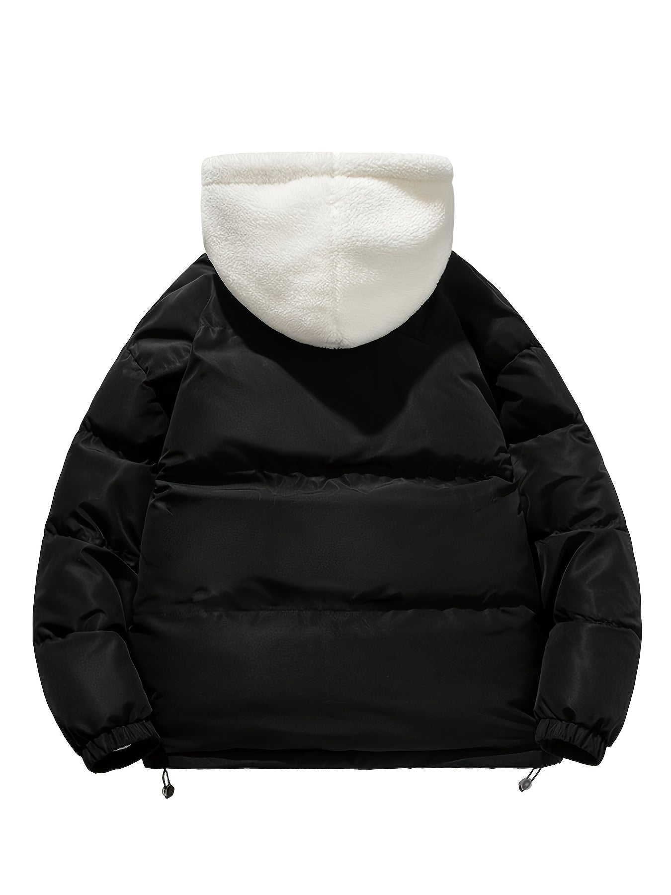 gbolsos Warm Fleece Hooded Winter Jacket, Men's Casual Cotton Padded Coat For Fall Winter