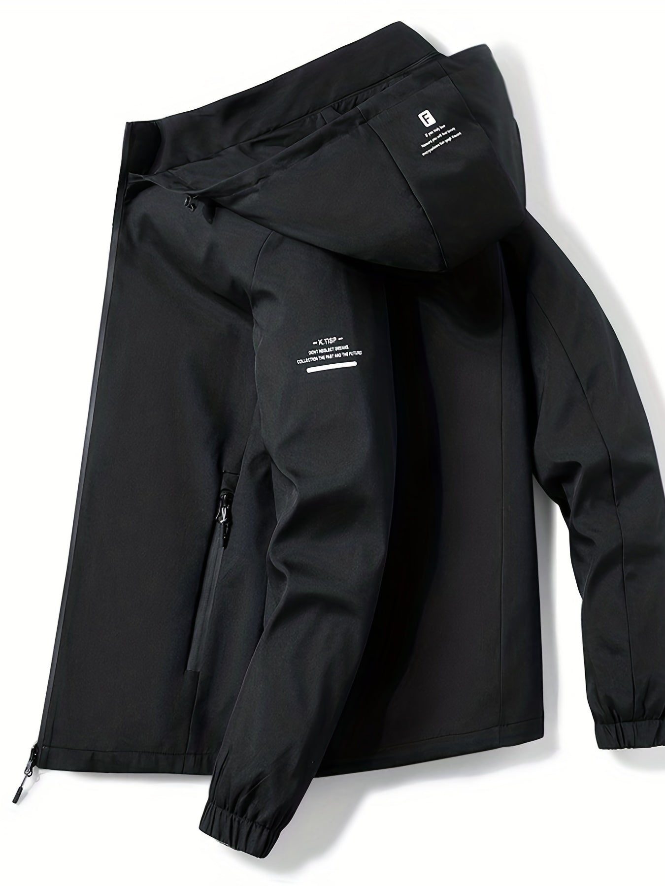 gbolsos Men's Soft-Shell Hooded Jacket, Casual Windproof & Waterproof Zip Up Detachable Hood Comfy Jacket For Outdoor