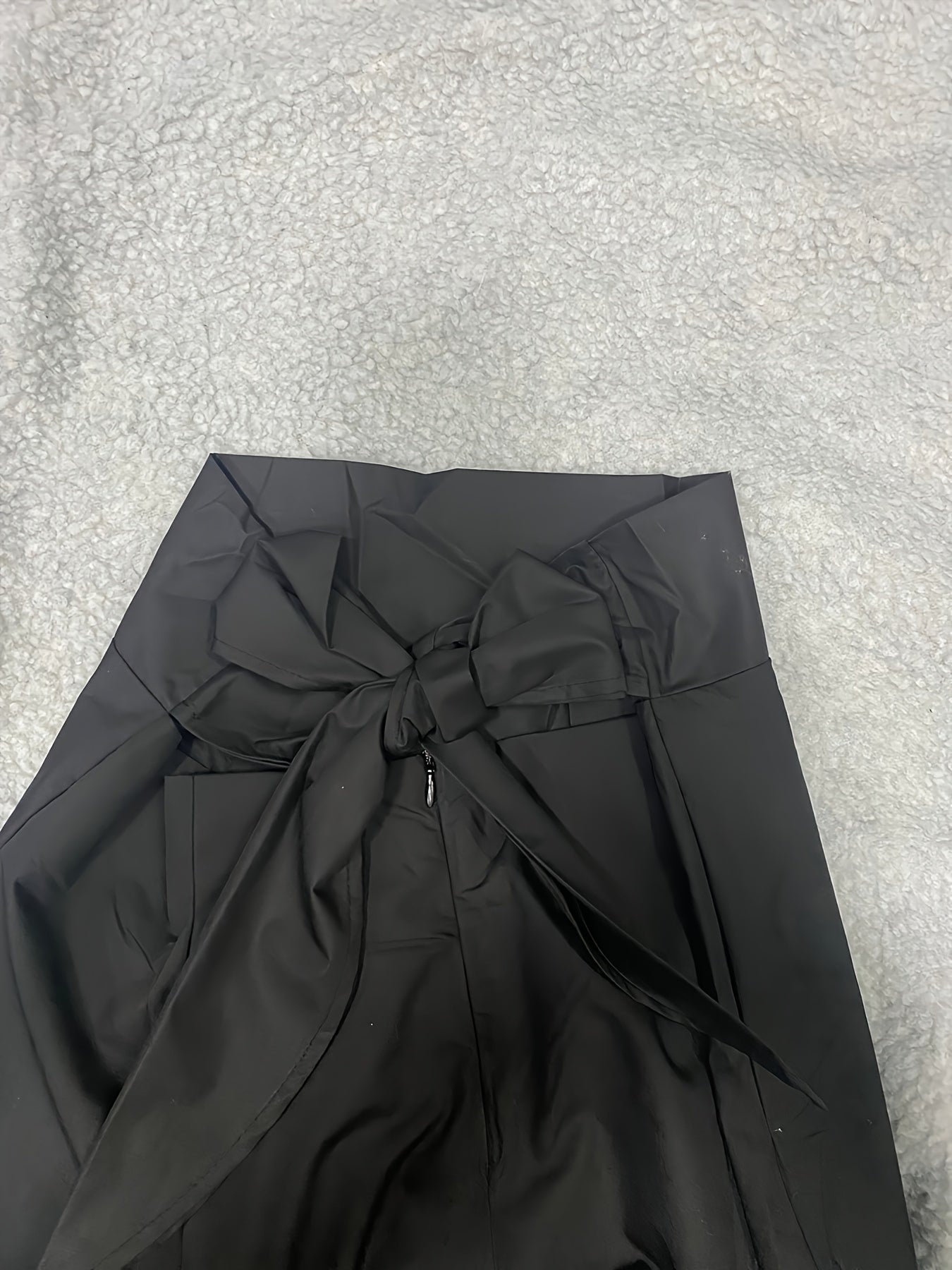 gbolsos Solid Color High Waist Skirt, Casual Bow Front Skirt For Spring & Fall, Women's Clothing