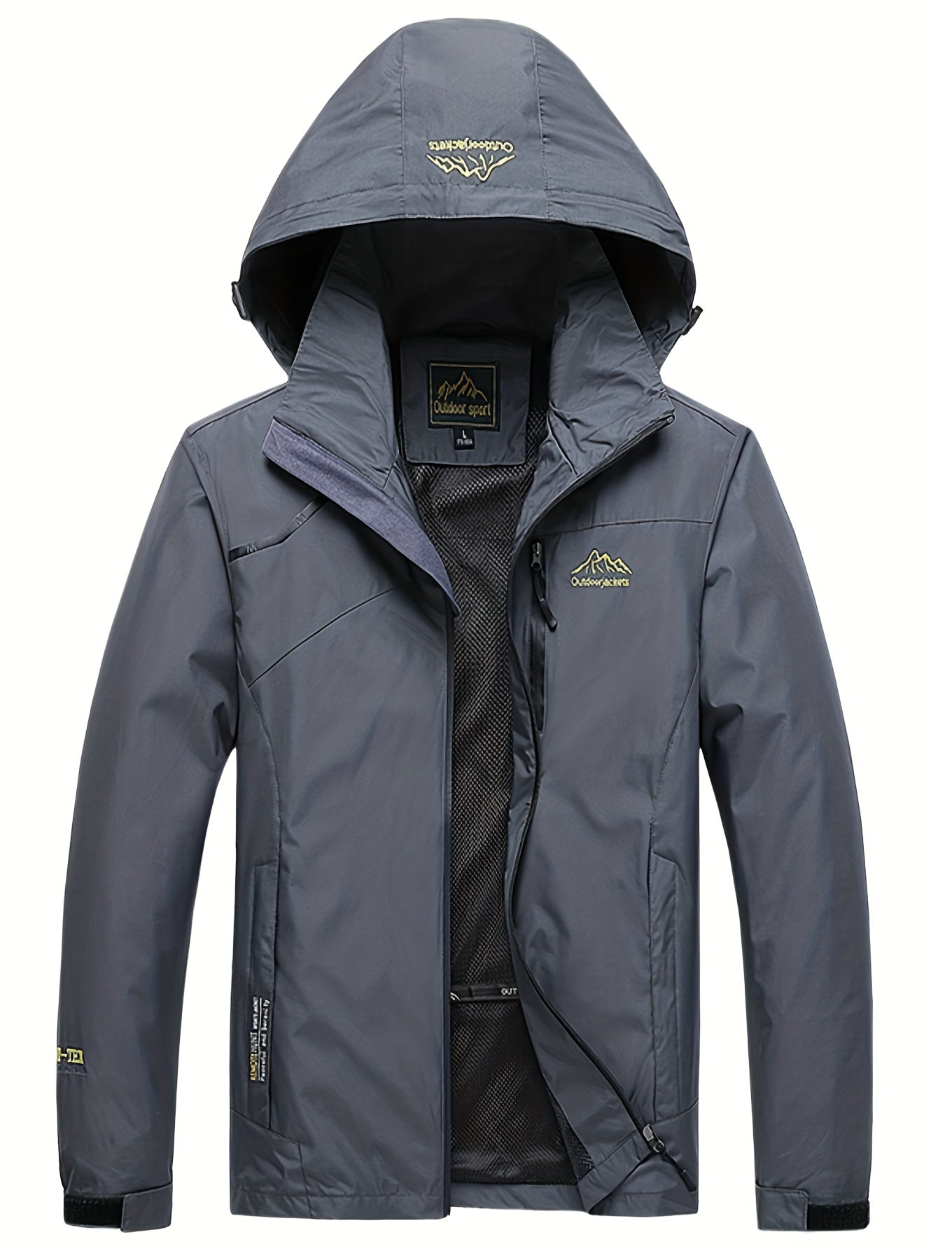 gbolsos Men's Waterproof Rain Jacket, Lightweight Raincoat Windbreaker With Hood For Hiking Travel Outdoor