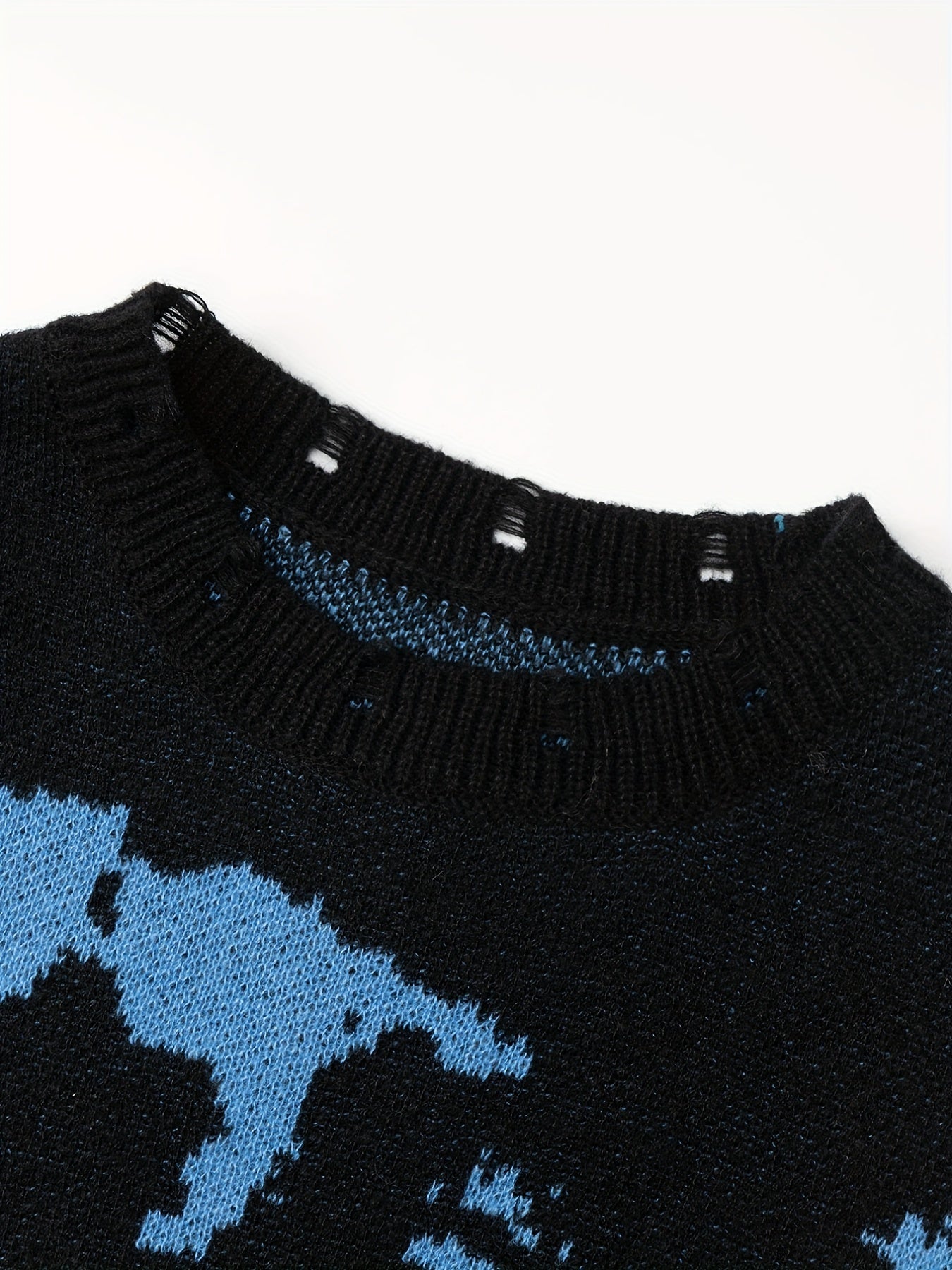 gbolsos Men's Stylish Sweater, Plus Size Men's Tie Dye Pattern Graphic Print Knit Pullover Sweater For Spring/autumn