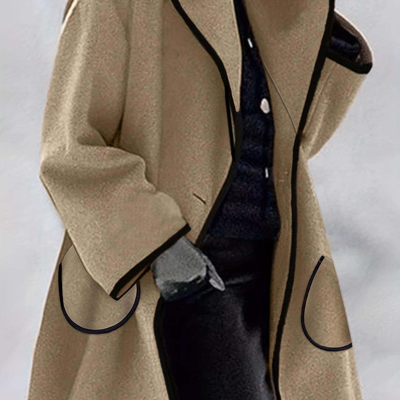 gbolsos Waterfall Collar Overcoat, Casual Open Front Long Sleeve Outerwear, Women's Clothing
