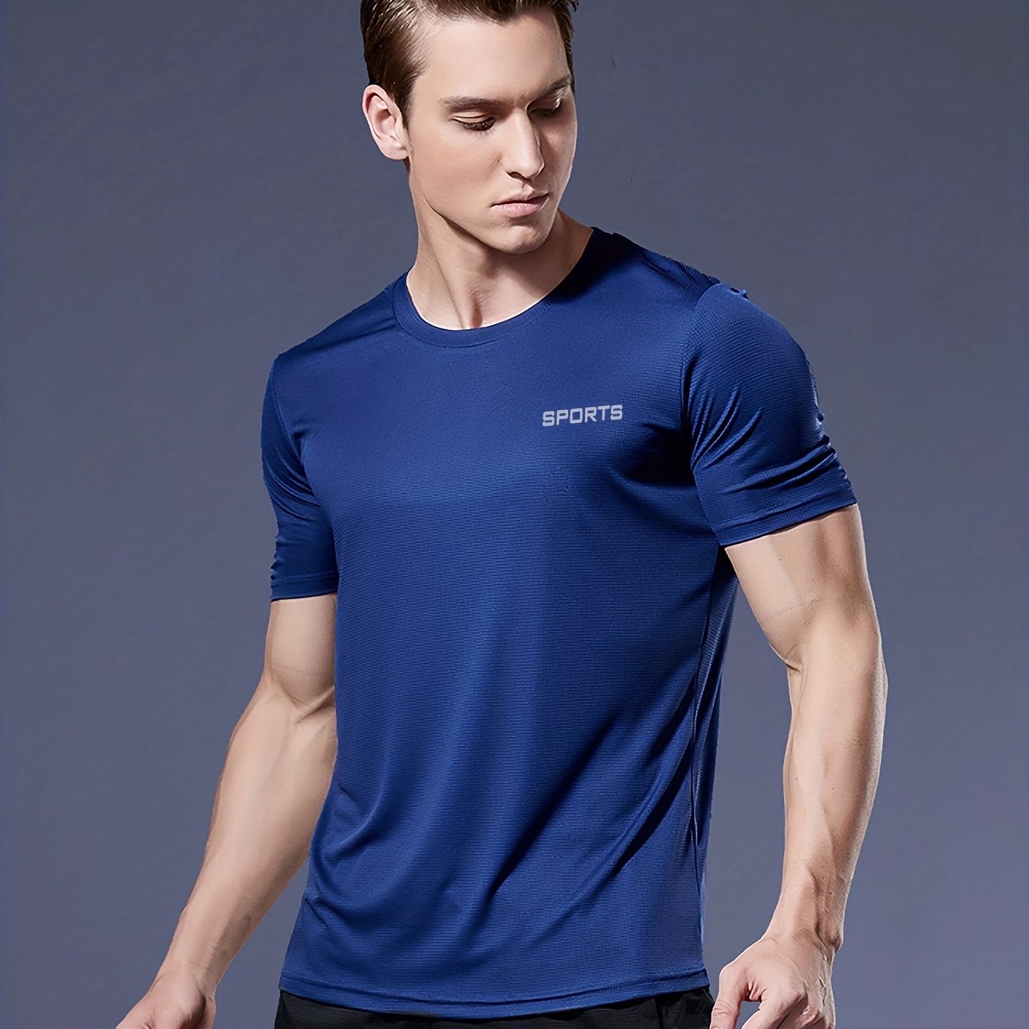 gbolsos Men's Solid Color Ultralight Quick Dry Sport T-Shirt, Breathable Lightweight Top For Fitness Training Workout Running Gym