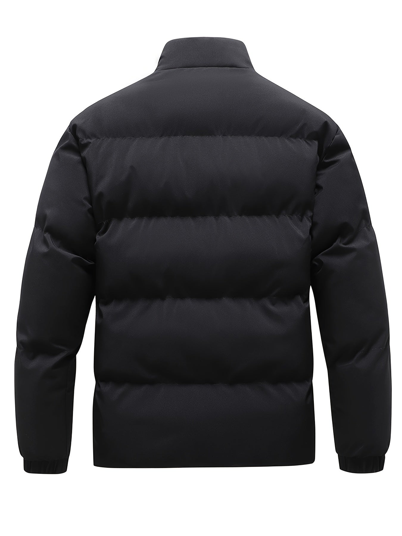 gbolsos Men's Winter Thicken Warm Coat, Solid Color Zipper Parka Cotton-padded Jacket