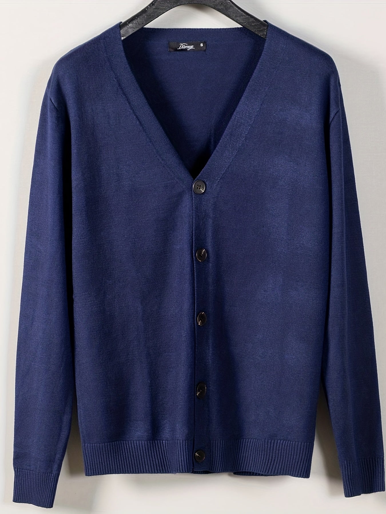 gbolsos Men's V-neck Casual Cardigan, Plain Thermal Regular Fit Knit Sweater For Spring Autumn